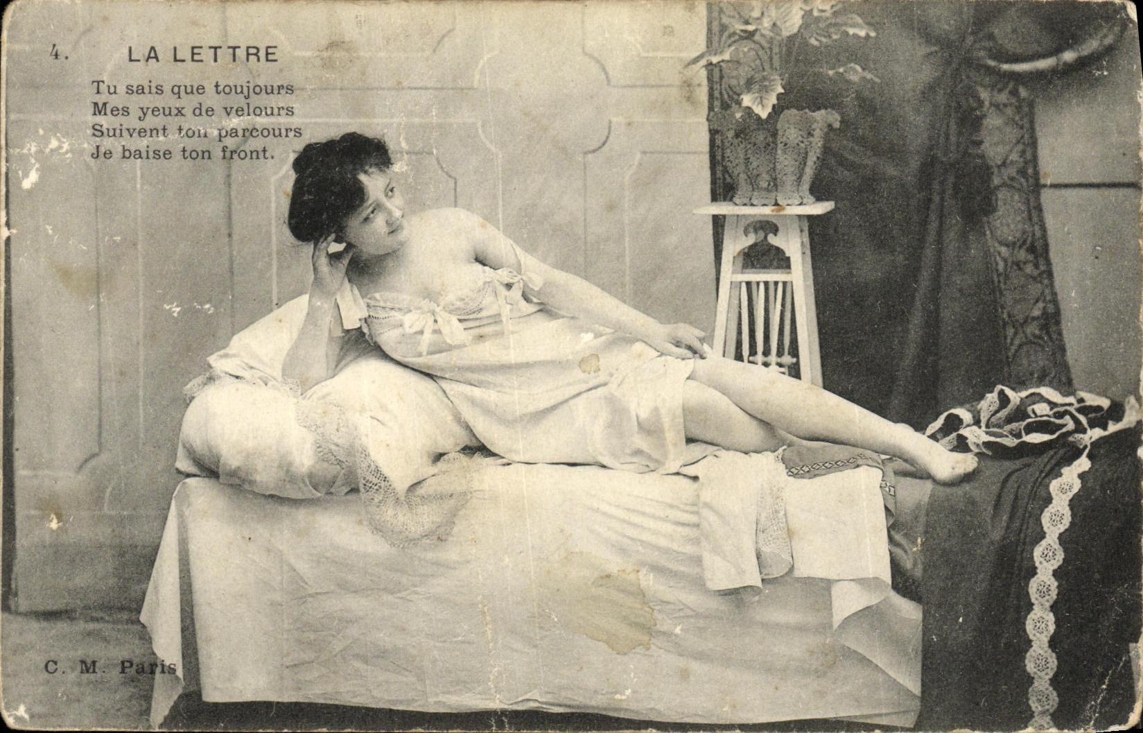 CPA Fantaisie Femme La lettre