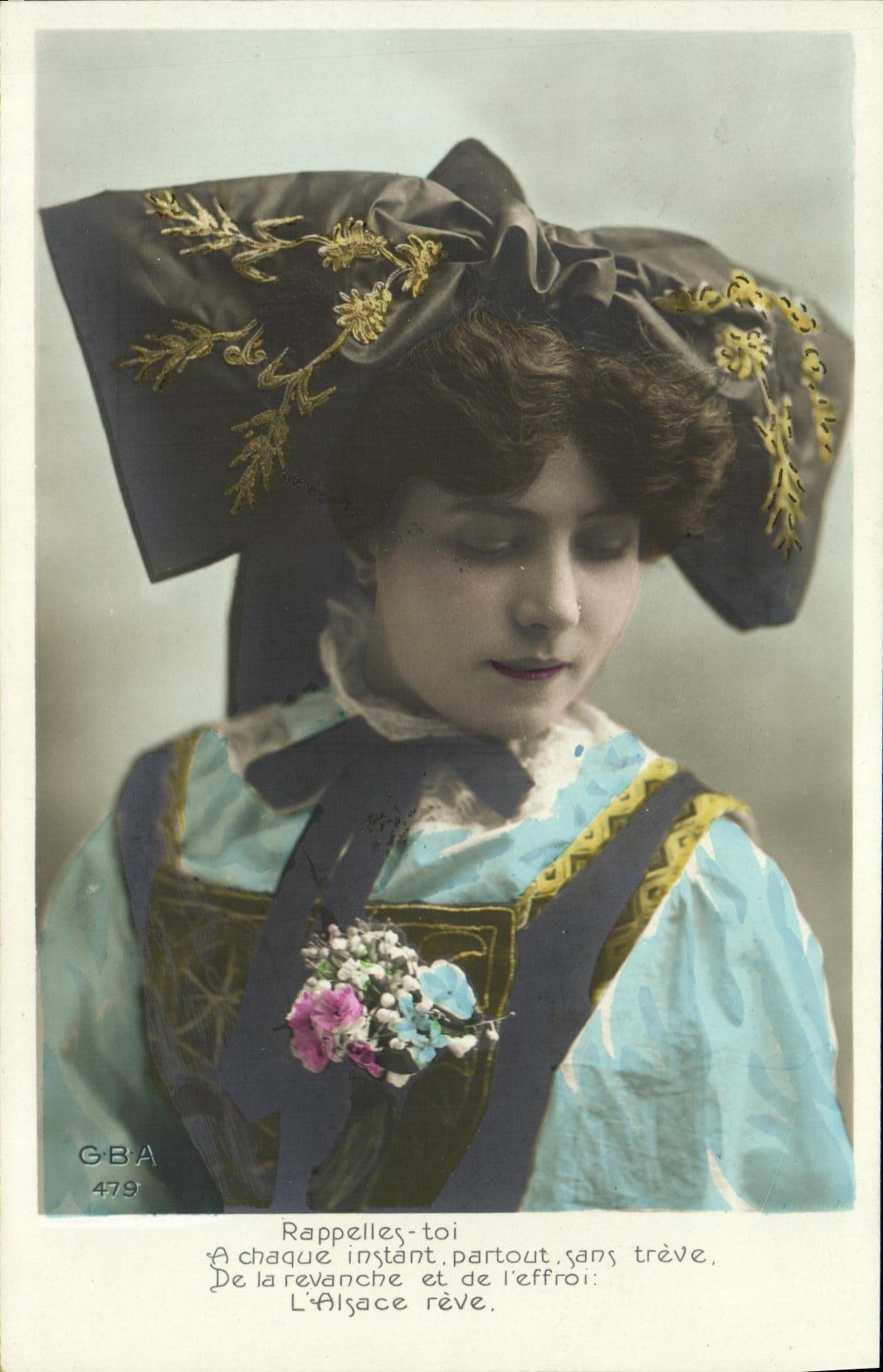 CPA Fantaisie Femme Alsace Folklore Costume