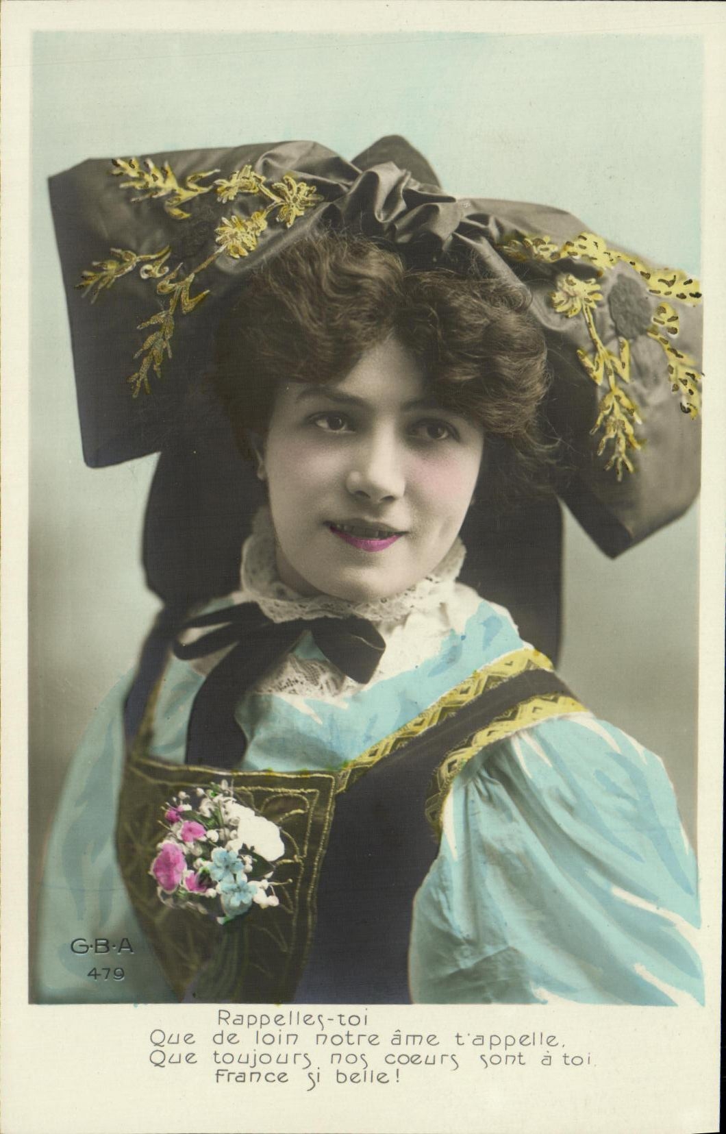 CPA Fantaisie Femme Alsace Folklore Costume