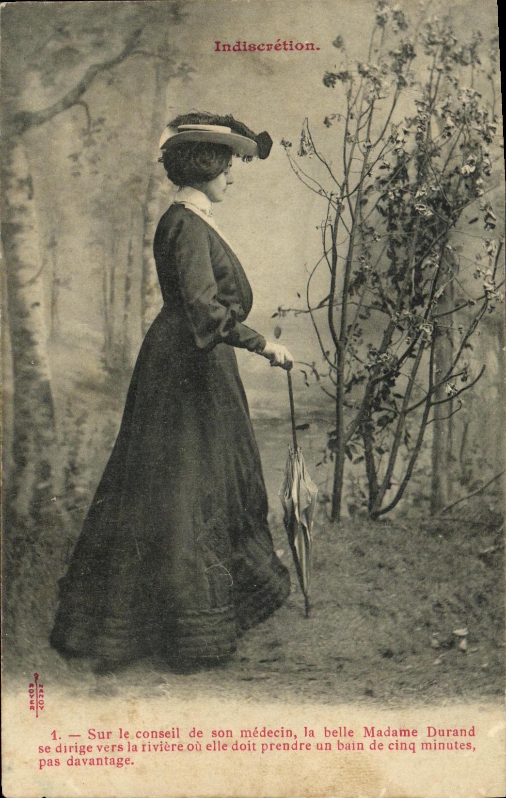 CPA Fantaisie Femme Indiscretion