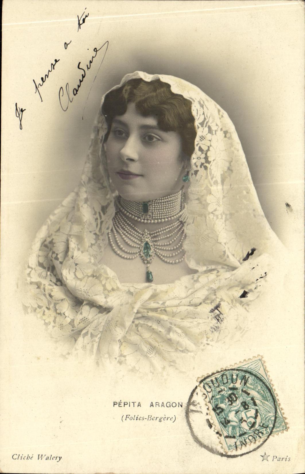 CPA Fantaisie Femme Pepita Aragan Folies Bergeres Paris