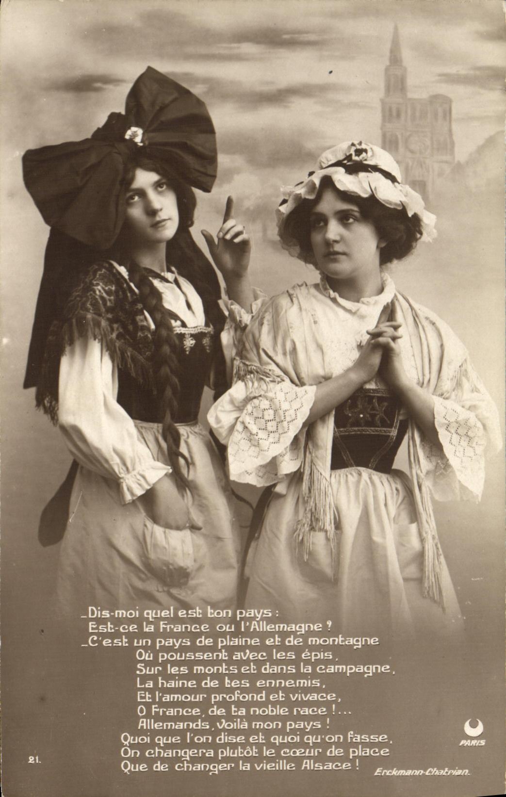 CPA Fantaisie Femmes Coiffes Alsace lorraine Folklore 