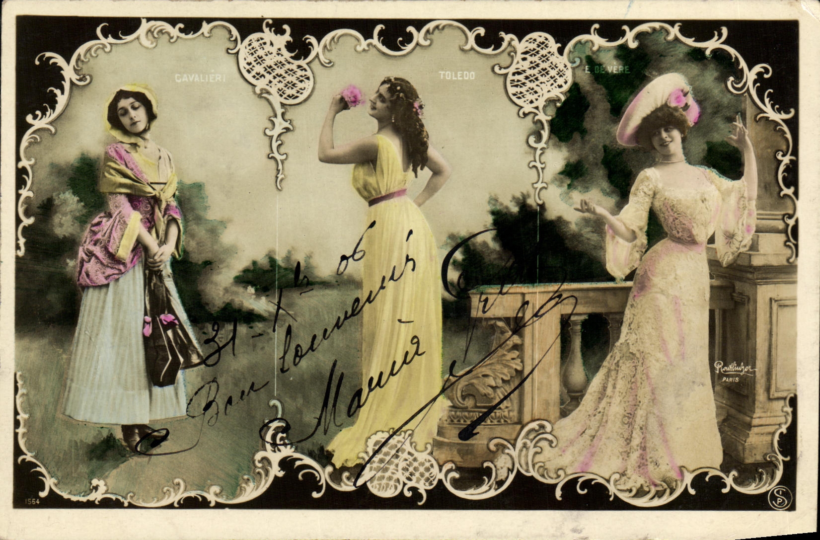 CPA Fantaisie Femme Cavalieri Toldeo Devere