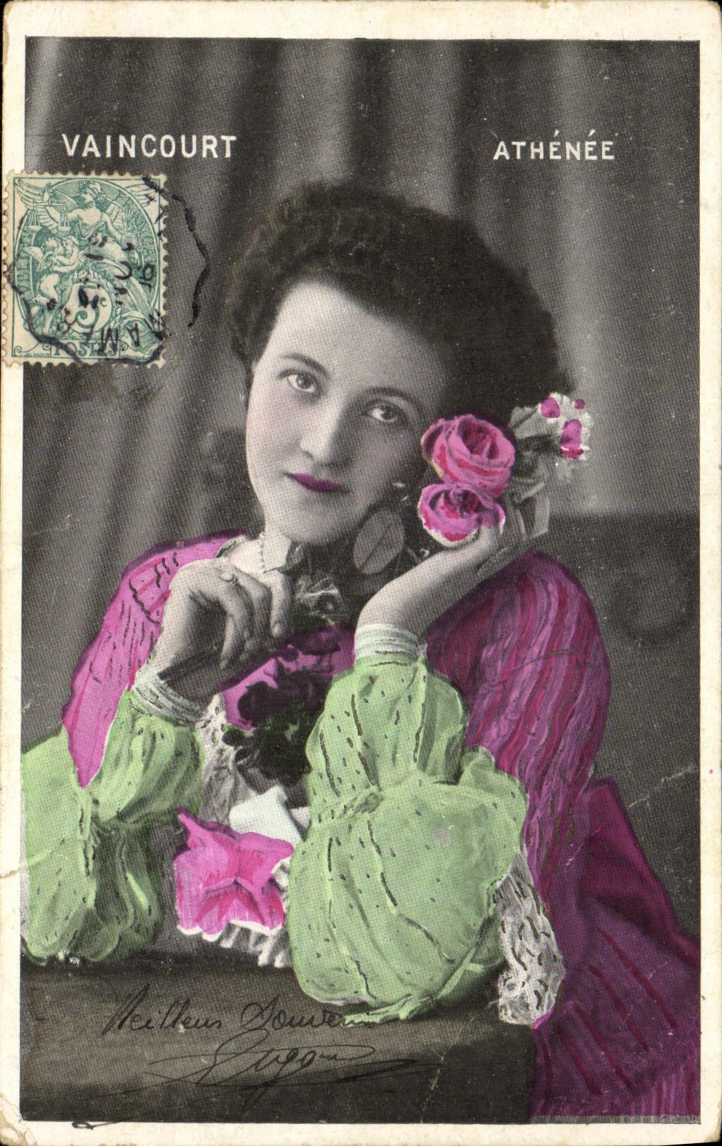 CPA Fantaisie Femme Vaincourt Athenee