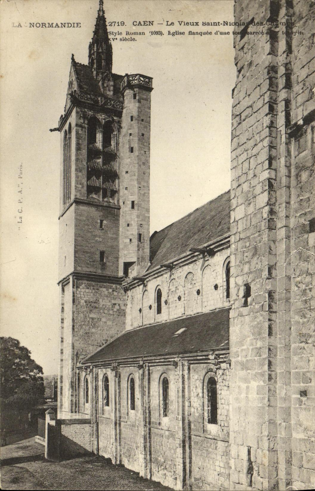 VINTAGE POSTCARD Caen Old Saint Nicolas Arcades of the Carmelite friars