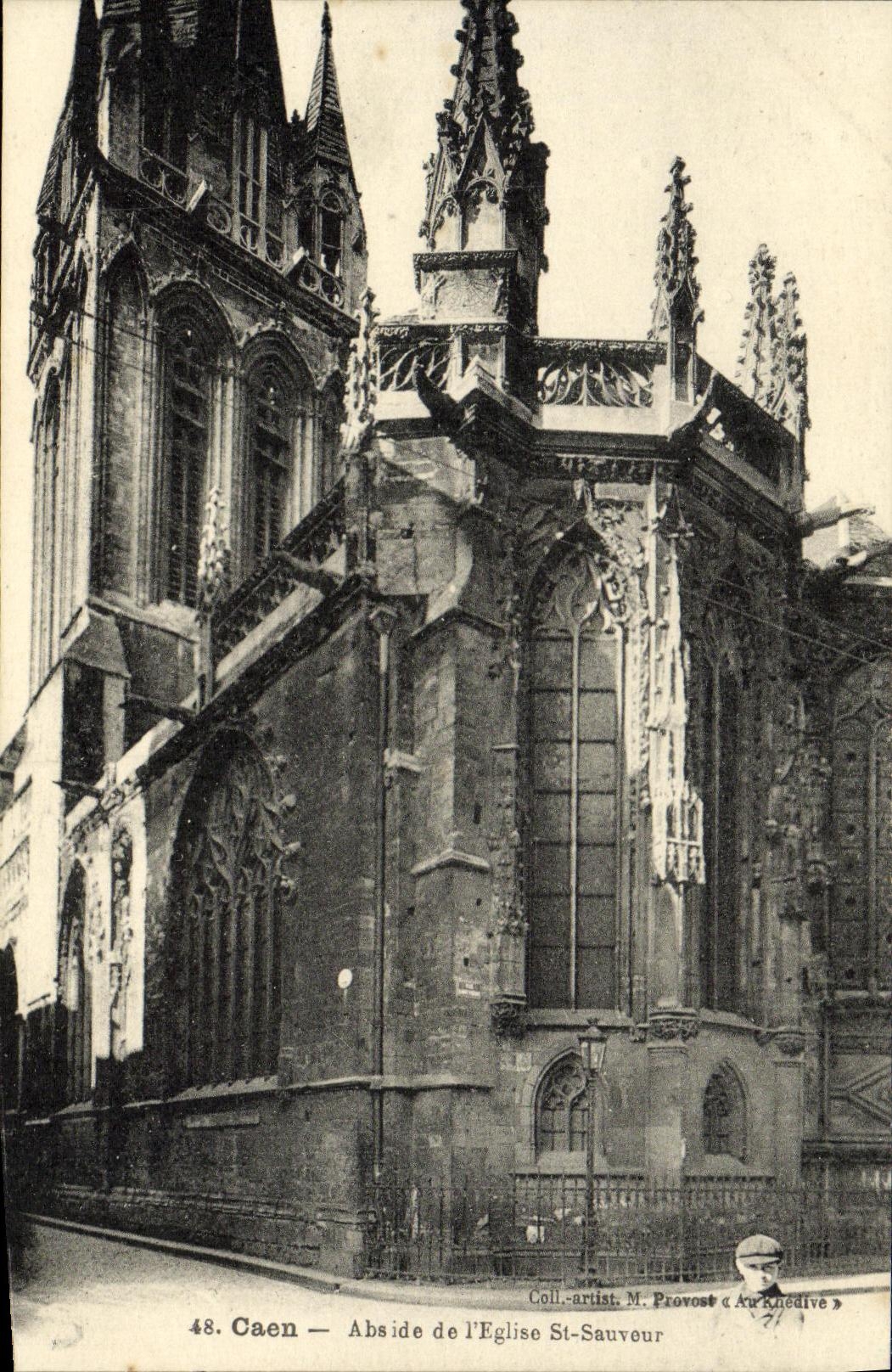 VINTAGE POSTCARD Caen Apse of L Church St Saver