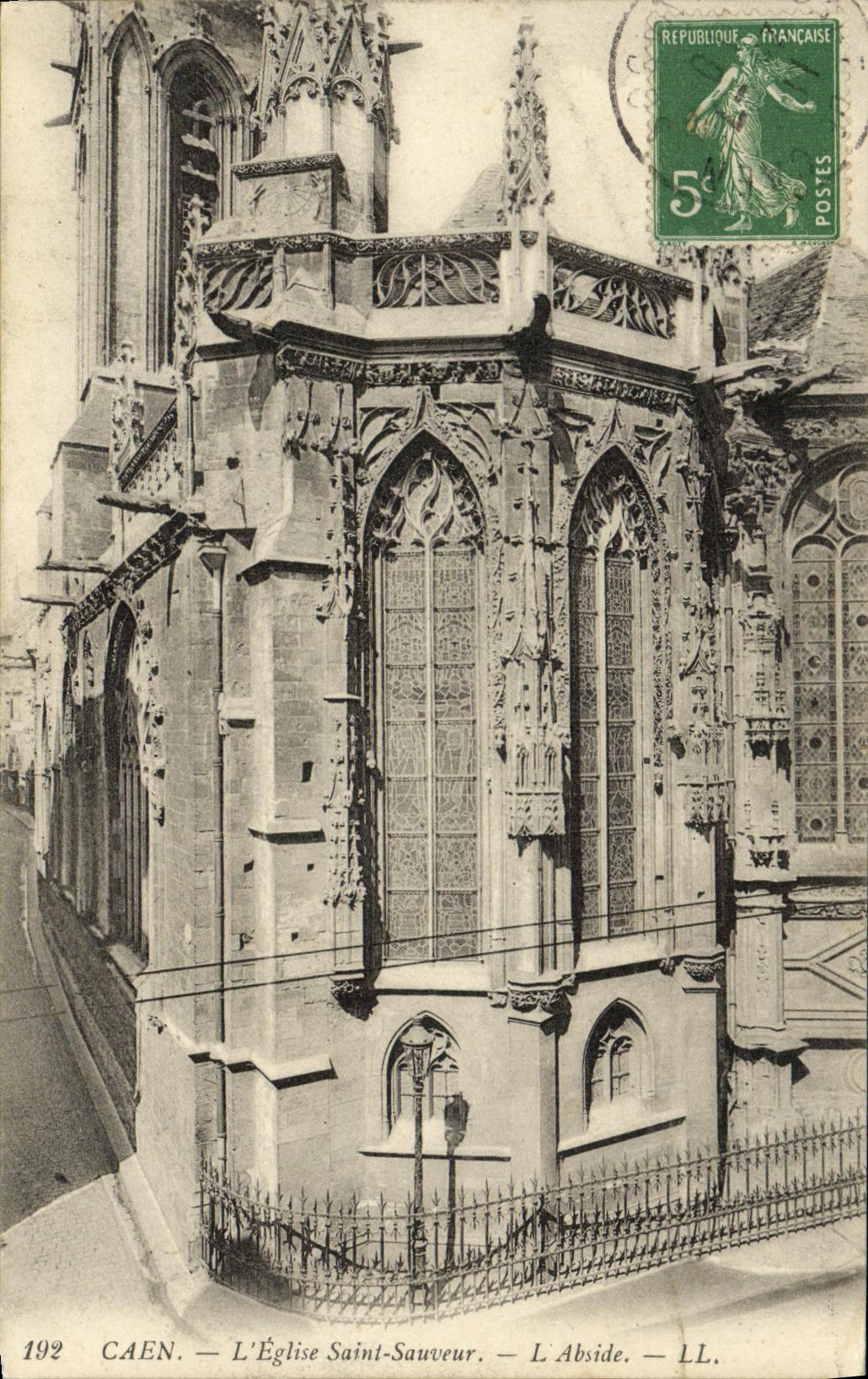 VINTAGE POSTCARD Caen L Church St Saver L apse