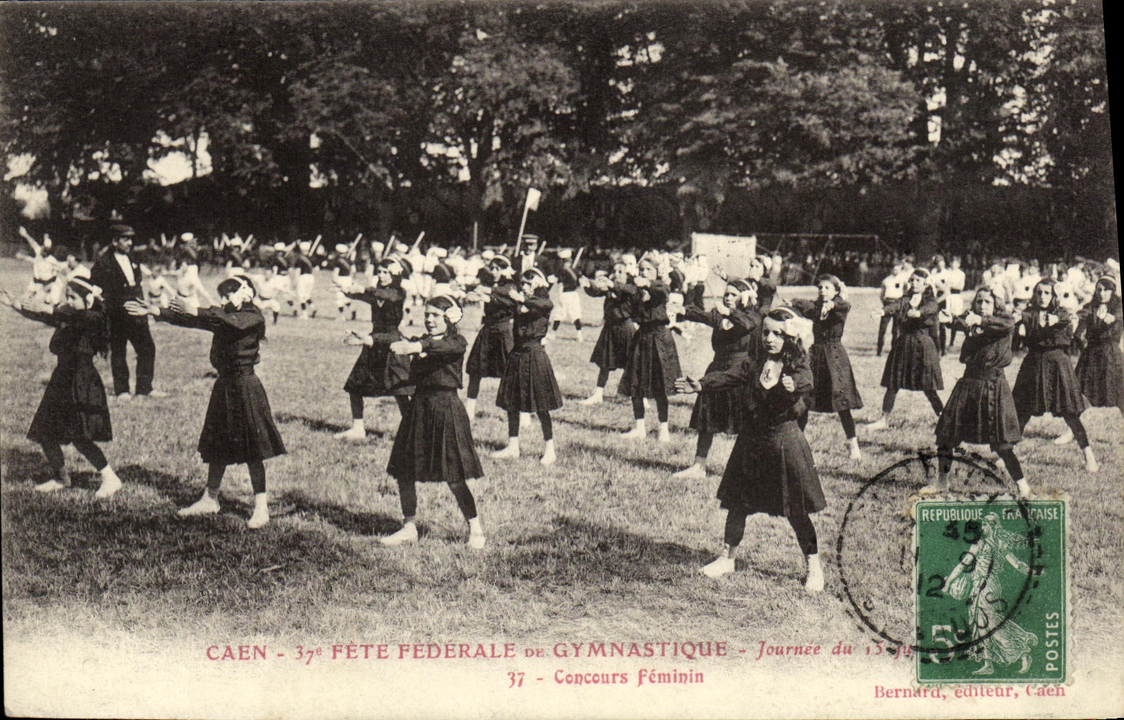 VINTAGE POSTCARD Caen 37eme Federal Festival Of Gymnastics Female Contest TOP