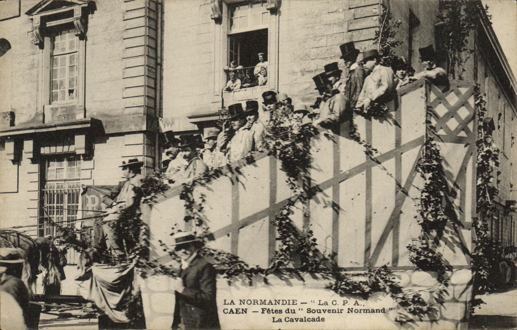 VINTAGE POSTCARD Caen Celebrates Norman Souvenir the Cavalcade