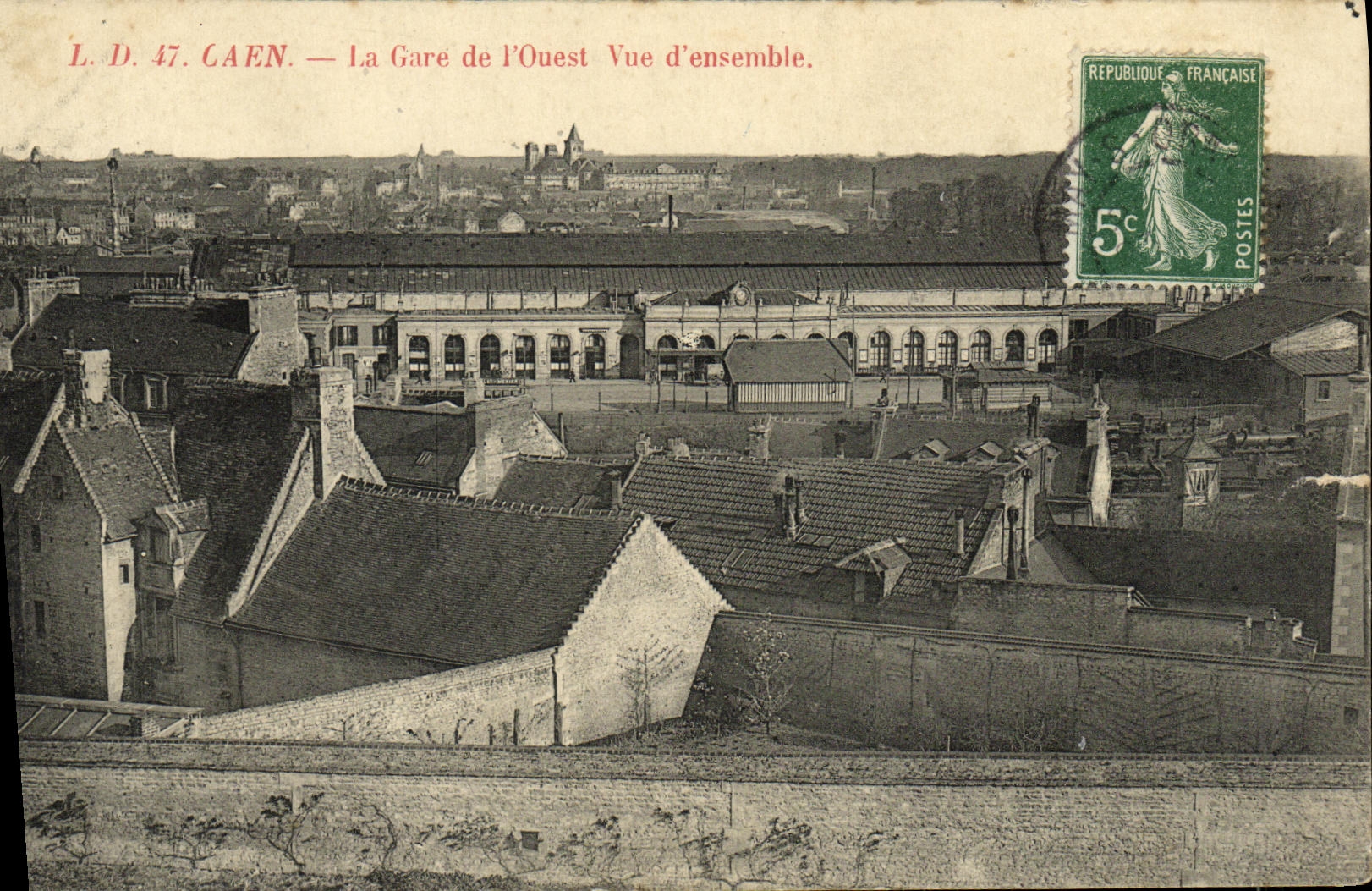 VINTAGE POSTCARD Caen Parks L Western Sight D Together