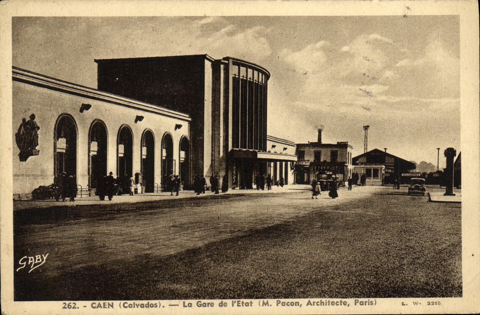 VINTAGE POSTCARD Caen Train station of L State