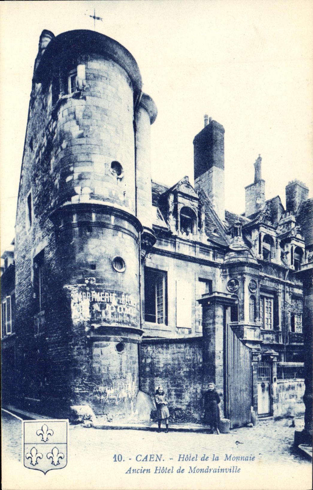 VINTAGE POSTCARD Caen Hotel Of Monnale Old Hotel of Mondrainville Children