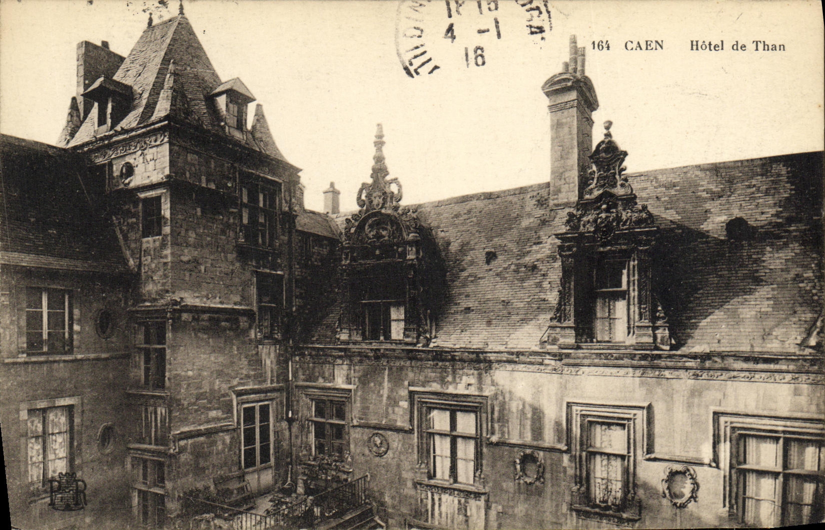 VINTAGE POSTCARD Caen L Hotel of Than