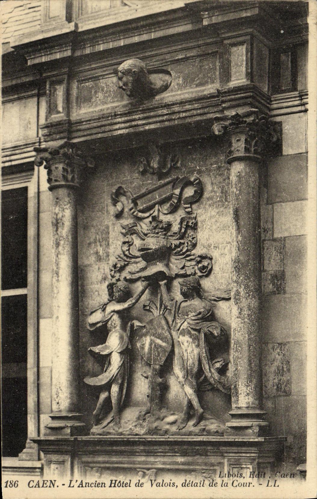 VINTAGE POSTCARD Caen L Old Hotel of Valois detail of the Court