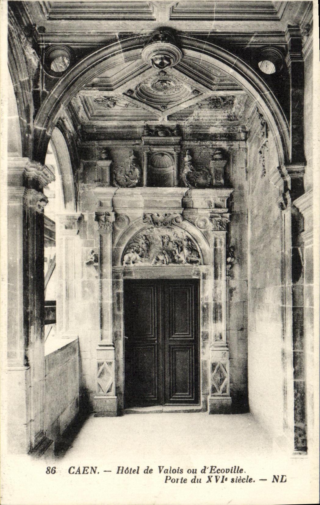 VINTAGE POSTCARD Caen L Old Hotel of Valois Or D Ecouville Carries 16th