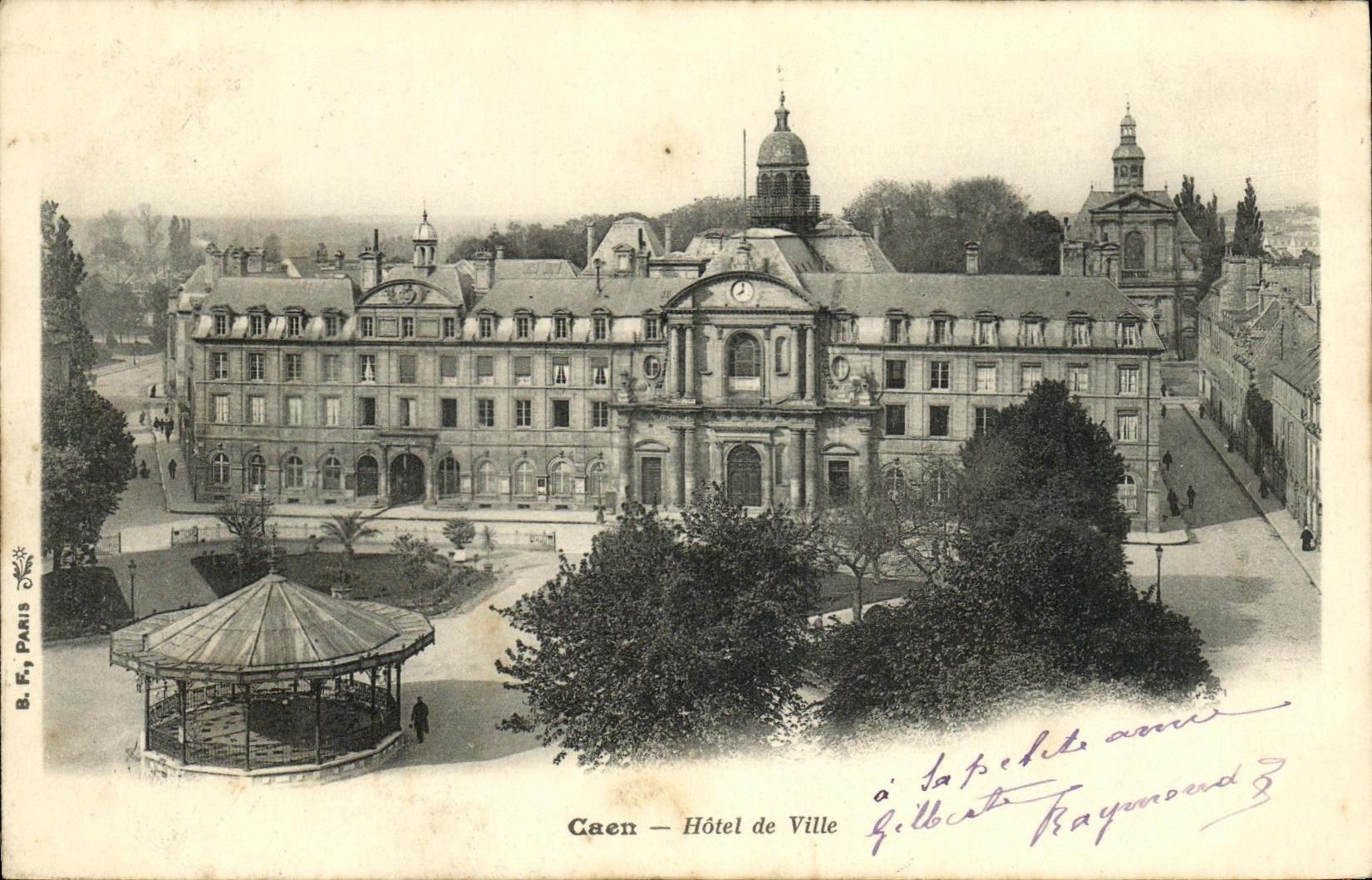VINTAGE POSTCARD Caen Town hall