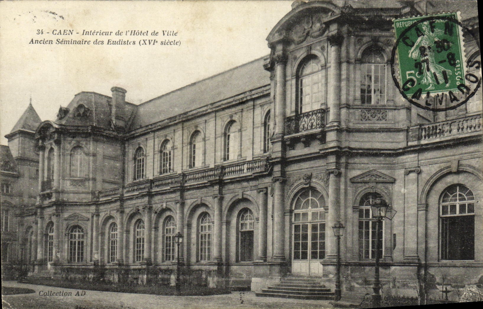VINTAGE POSTCARD Interior Caen of L Town hall Old seminar of Eudistes