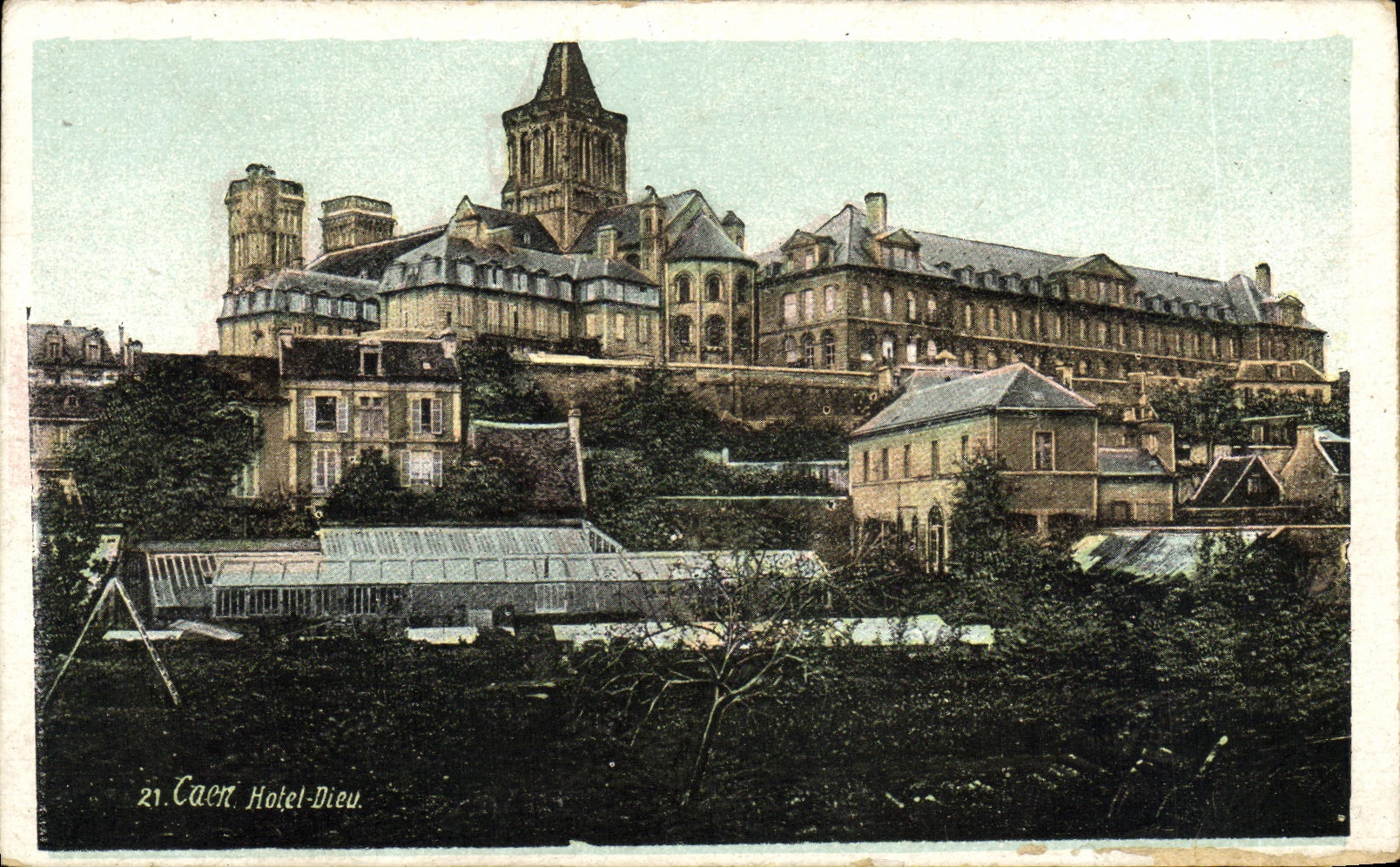 VINTAGE POSTCARD Caen L hotel God
