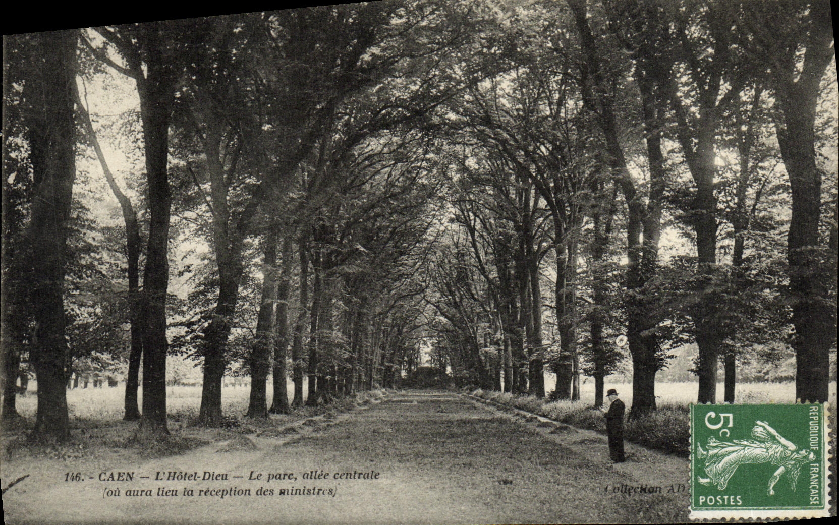 VINTAGE POSTCARD Caen Hotel God the Park Gone Central or will take place the reception of the ministers