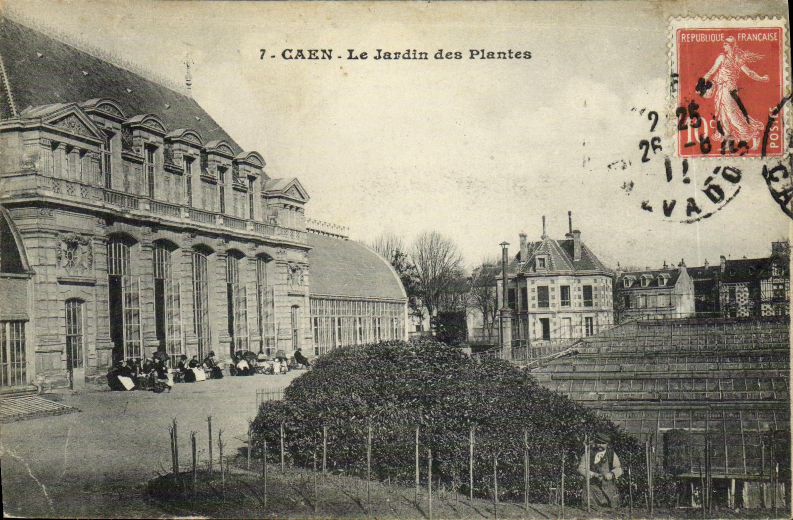 VINTAGE POSTCARD Caen the Garden Botanical garden