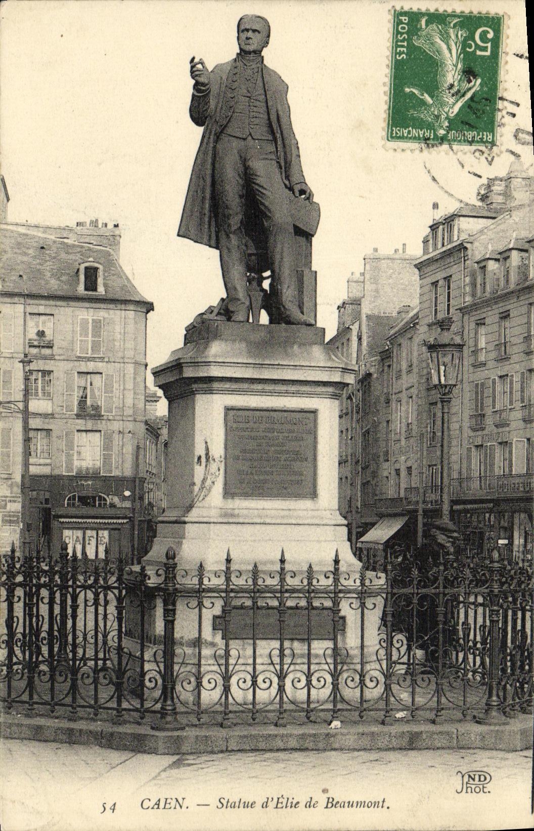 VINTAGE POSTCARD Caen Rules D Elie de Beaumont