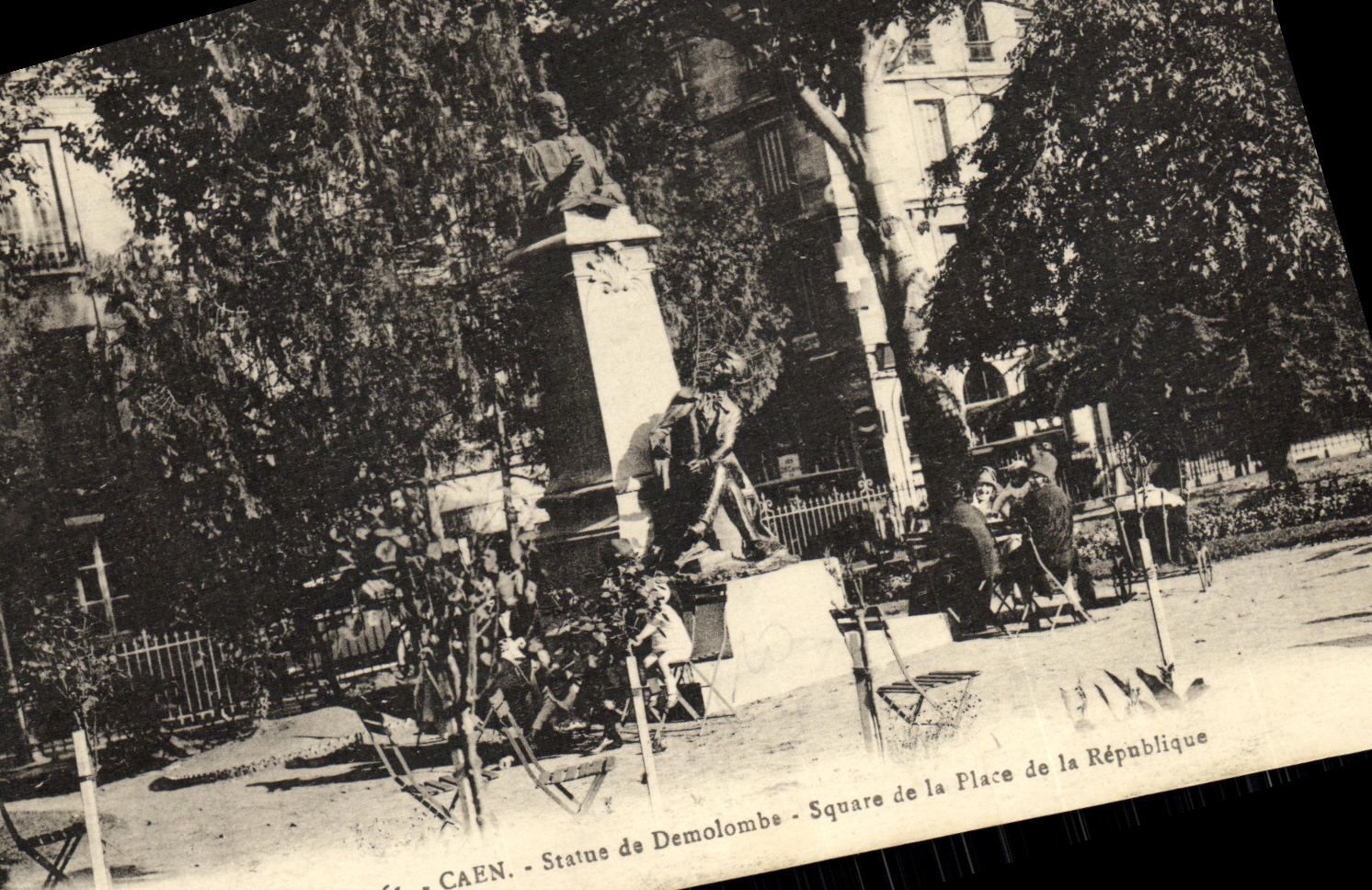 VINTAGE POSTCARD Caen Rules of Demolombe Square of the Place of the Republic
