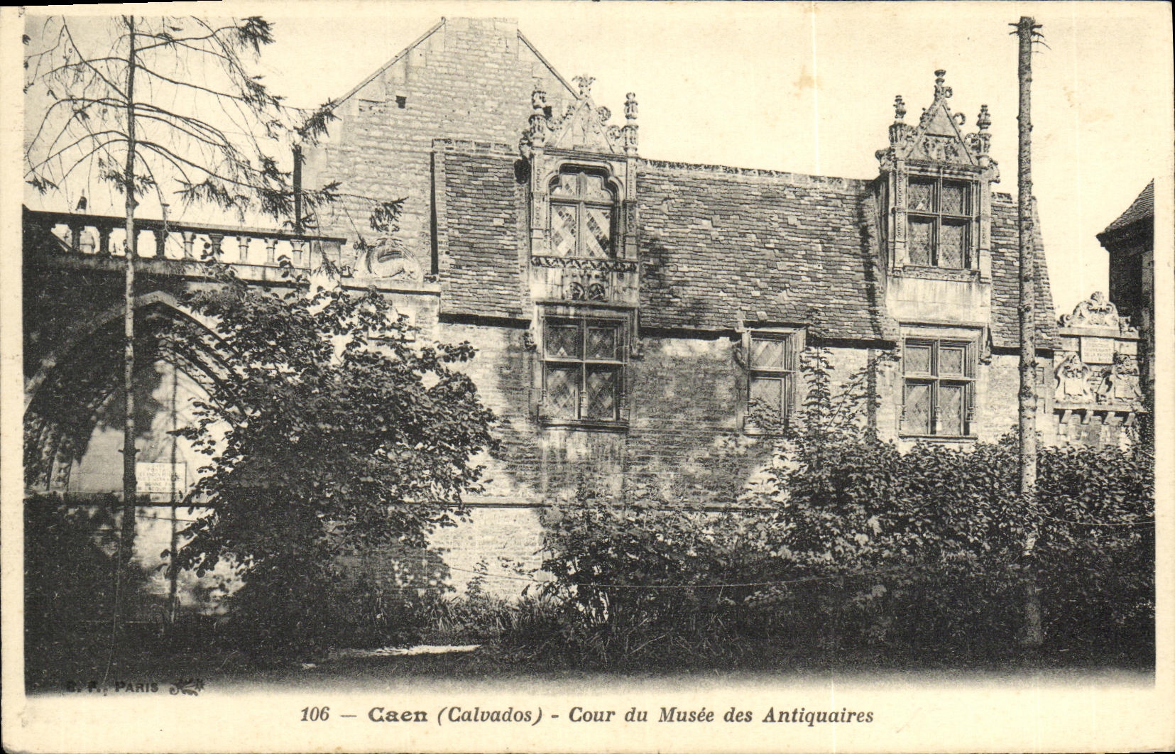VINTAGE POSTCARD Caen Court of the Museum of the Antique dealers