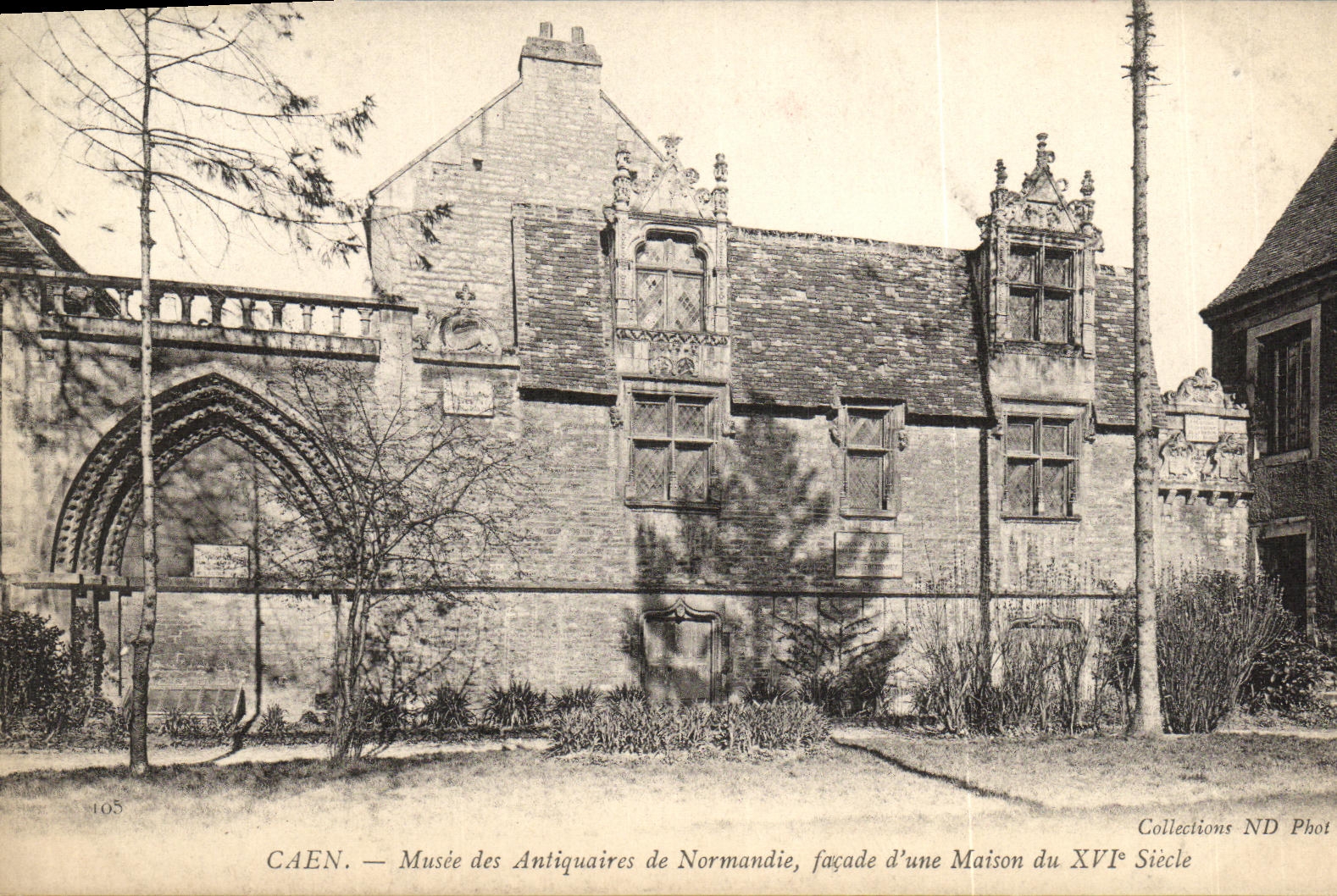 VINTAGE POSTCARD Caen Museum of the Antique dealers of Normandy Frontage D a House of 15th