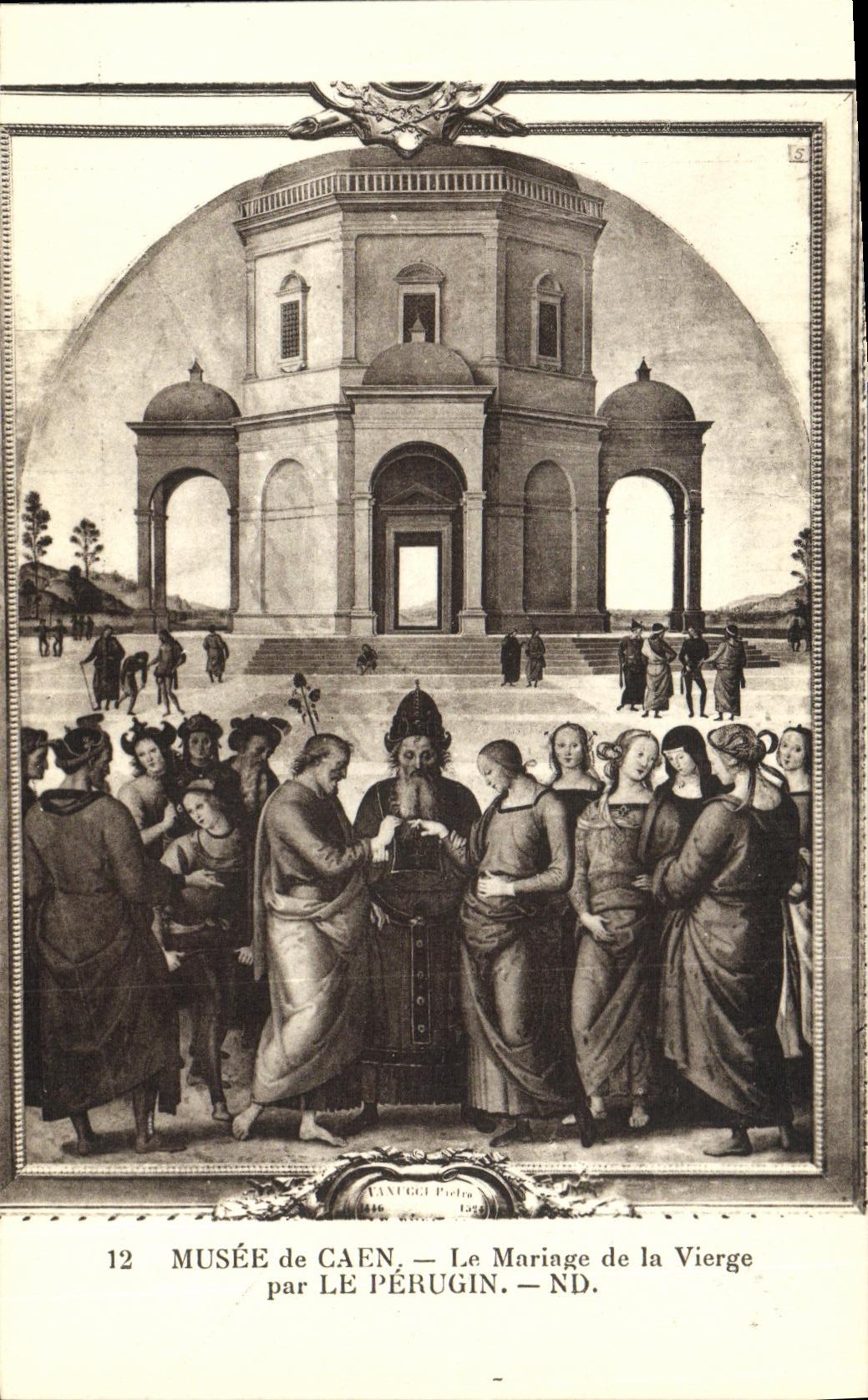 VINTAGE POSTCARD Caen Museum the Marriage of the Virgin by Perugin