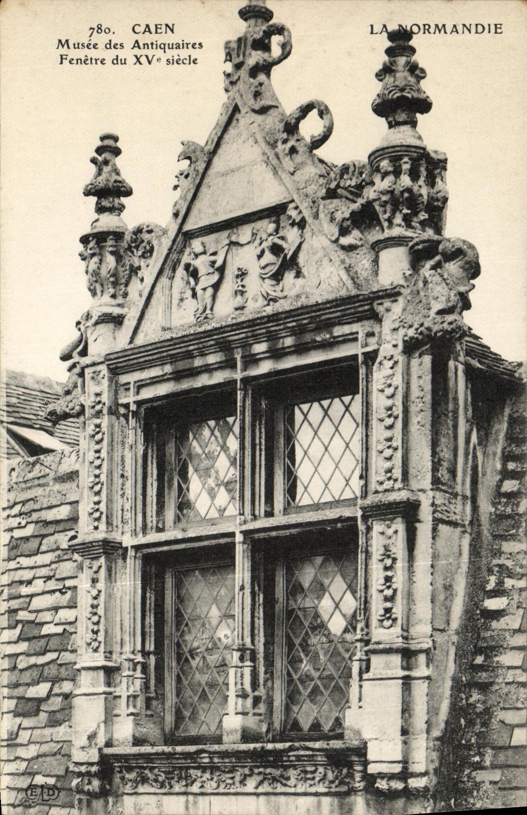 VINTAGE POSTCARD Caen Musee of the Antique dealers Fenestrates 15th