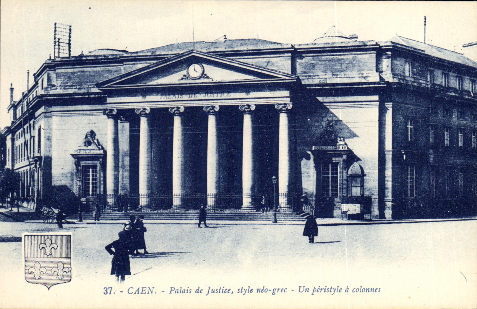VINTAGE POSTCARD Caen the Law courts Greek style neo a peristyle has columns