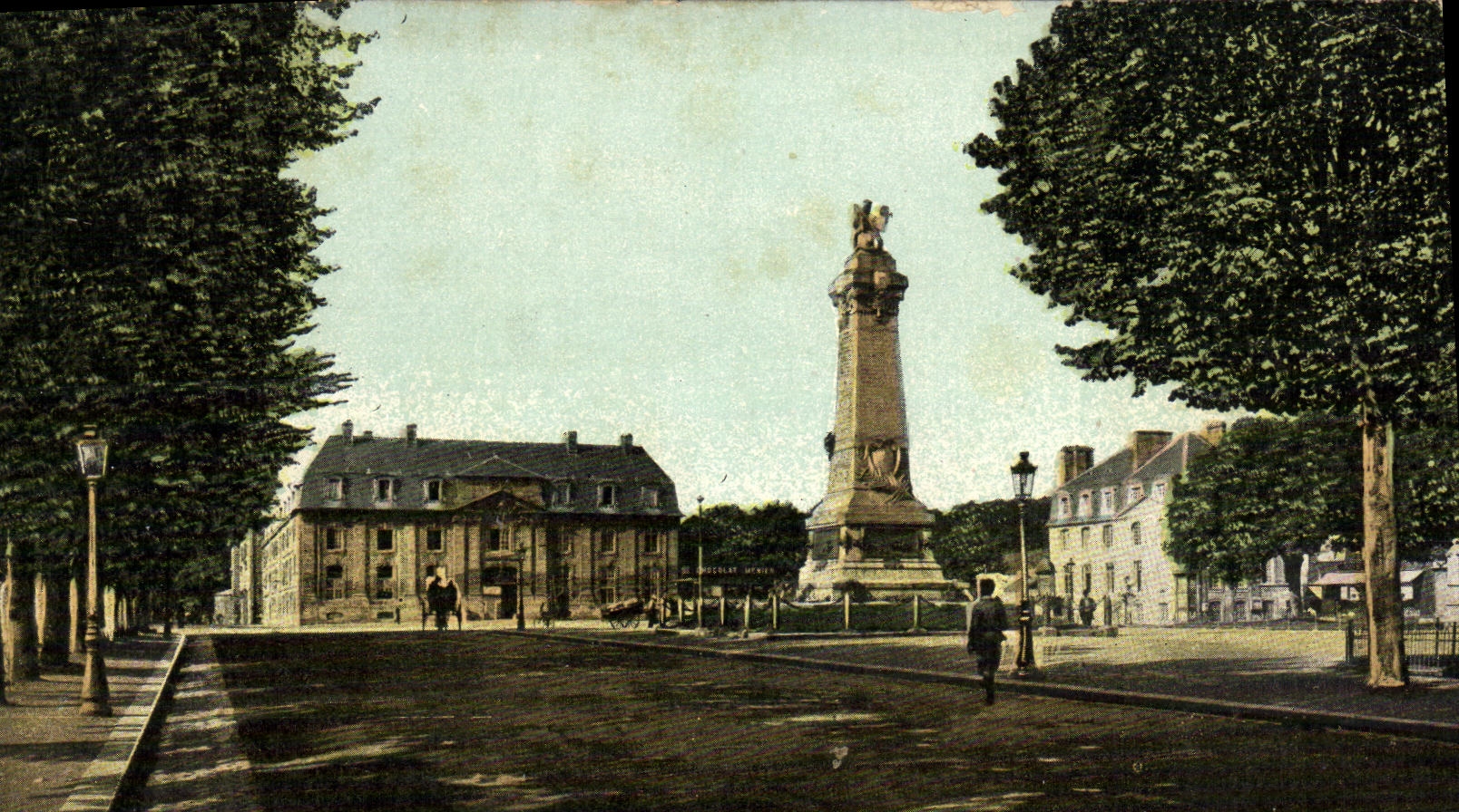 VINTAGE POSTCARD Caen Places Alexandre III the Monument at the Mobiles