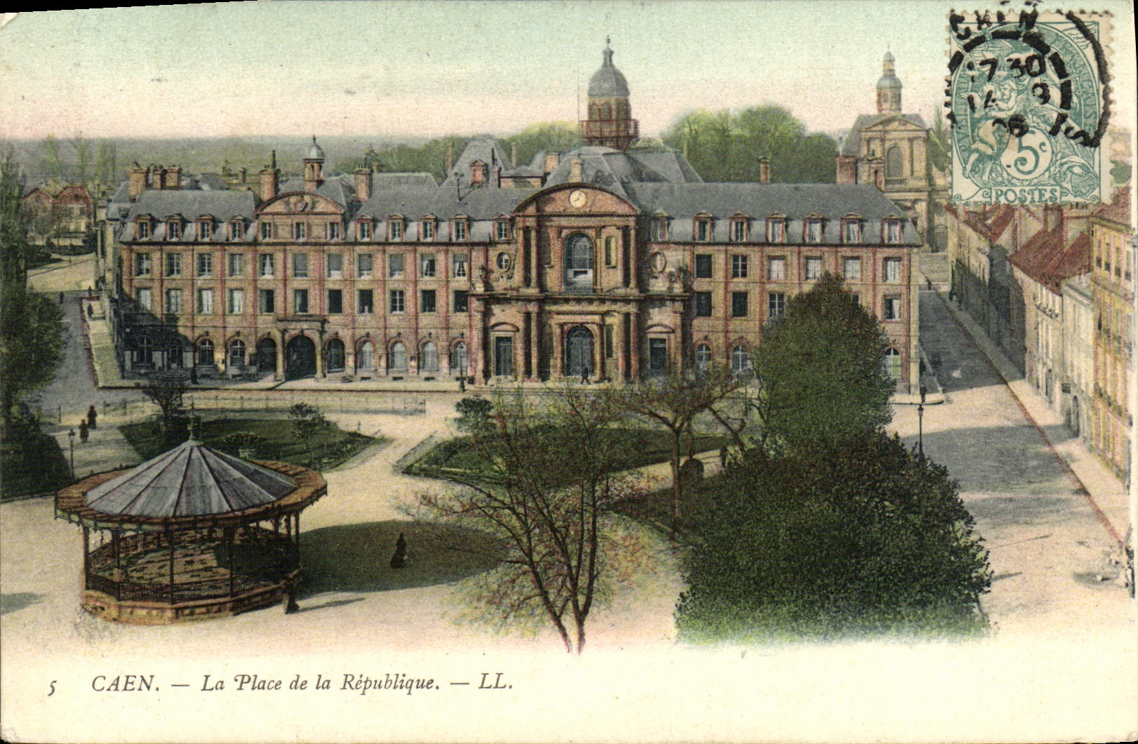 VINTAGE POSTCARD Caen the Place of Repulique