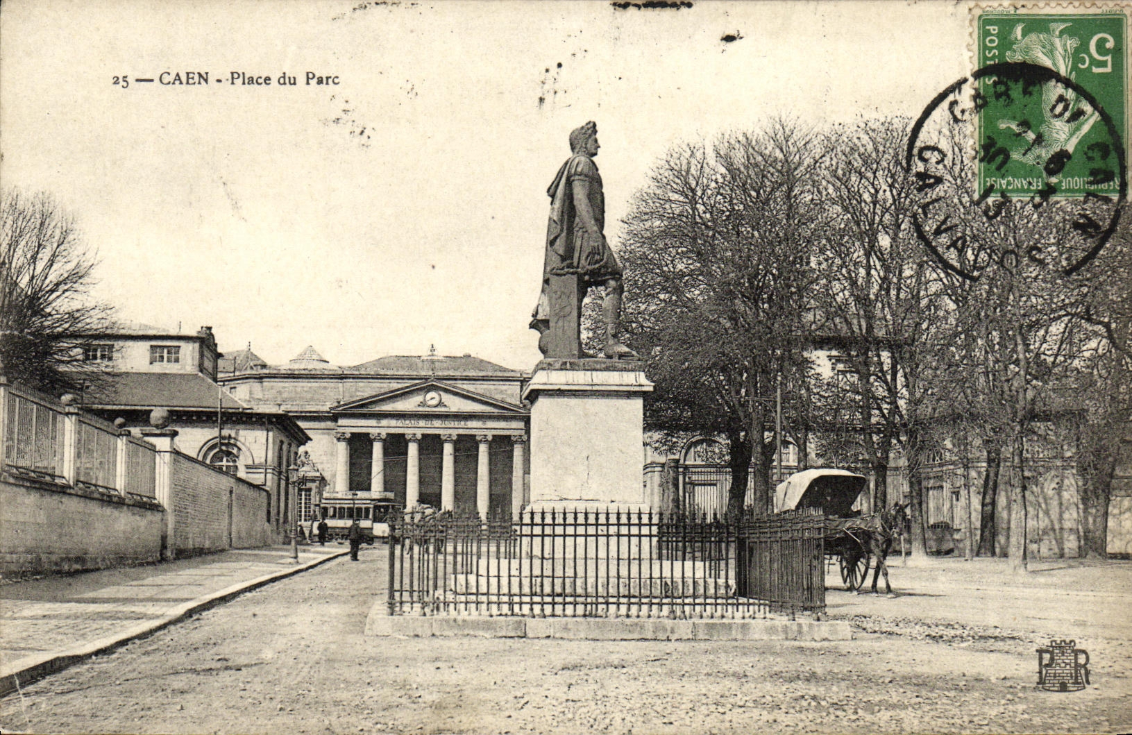 VINTAGE POSTCARD Caen the Place of the Park