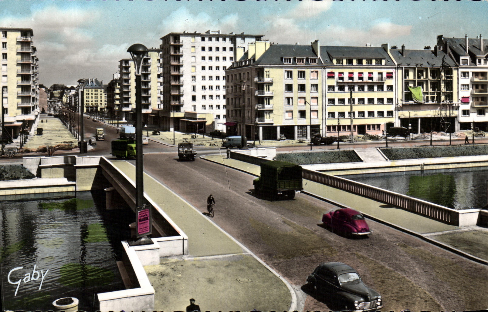 CPSM Caen the Churchill Bridge and L Avenue of June 6th