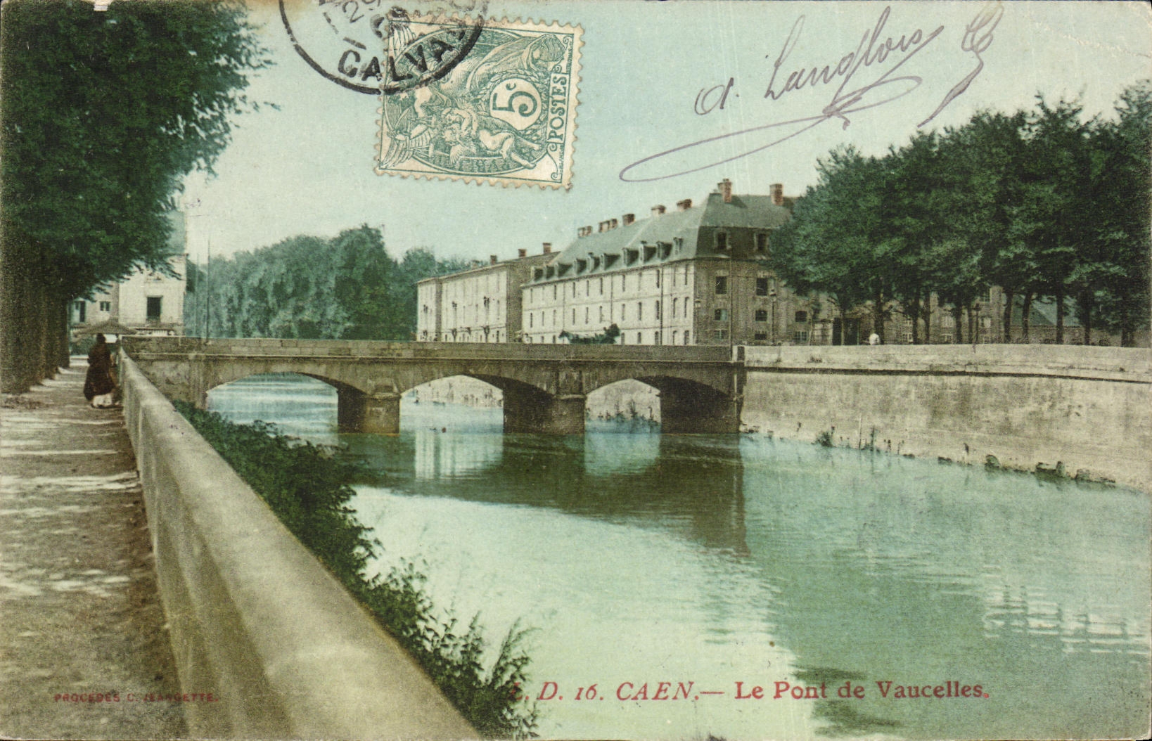 VINTAGE POSTCARD Caen the Bridge of Vaucelles
