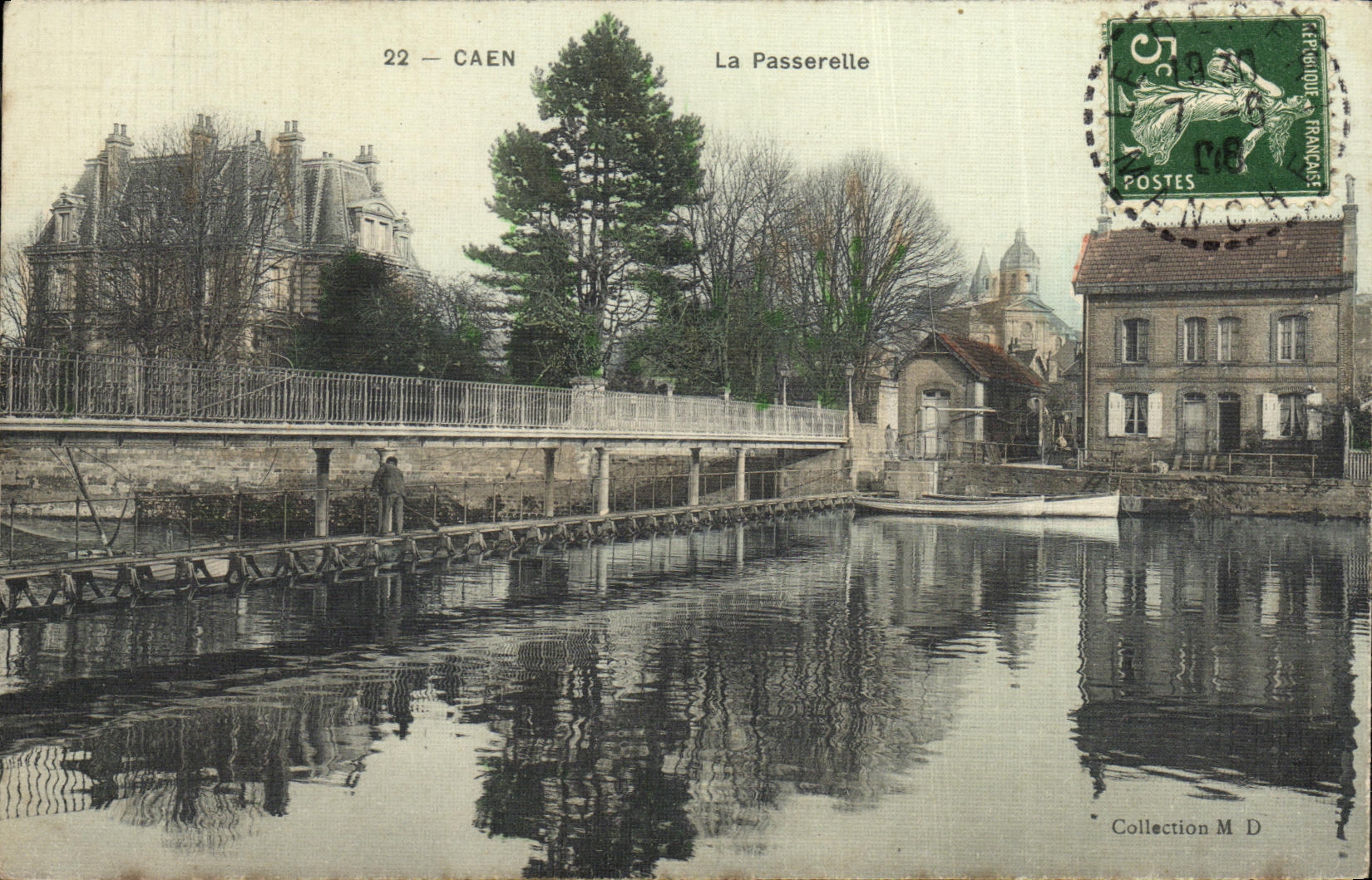 VINTAGE POSTCARD Caen the Footbridge chart toilee