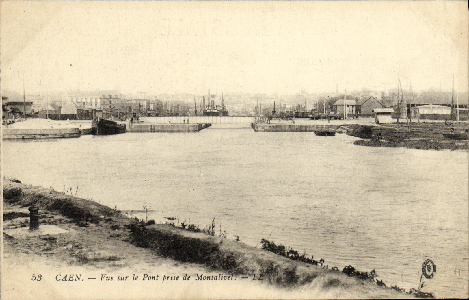 VINTAGE POSTCARD Caen Vue On the Bridge Presses of Montalivet