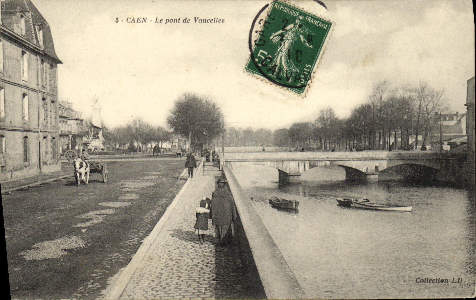 VINTAGE POSTCARD Caen the Bridge of Vancelles