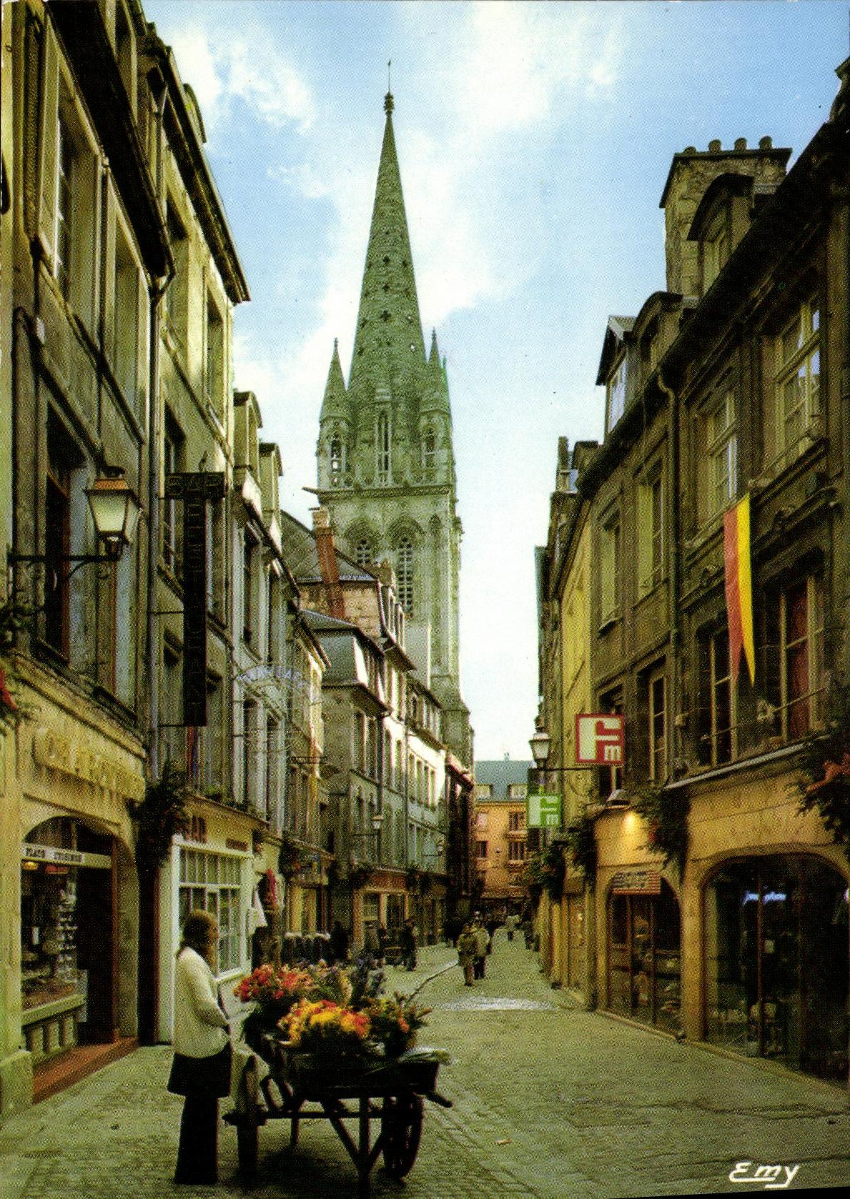 MODERN CARD Caen the cold street typical street of the Old man Caen reservee to the pedestrians