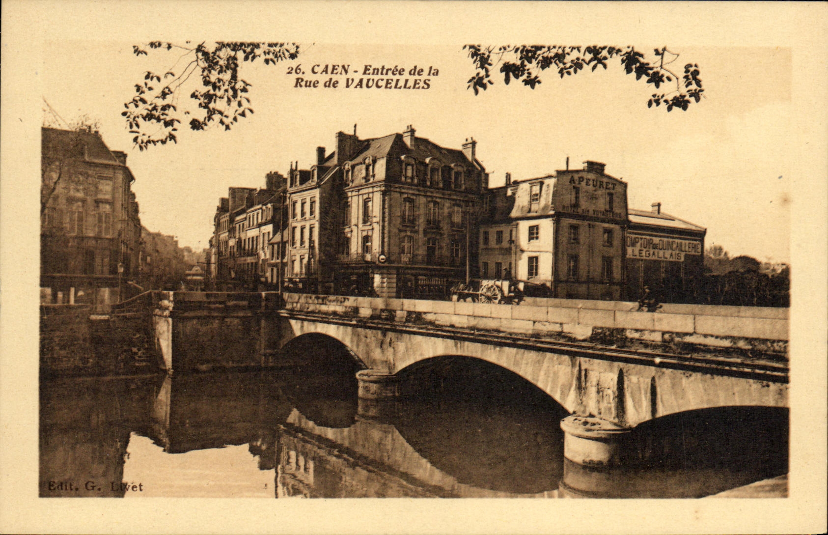 VINTAGE POSTCARD Caen Entered of the Street of Vaucelles
