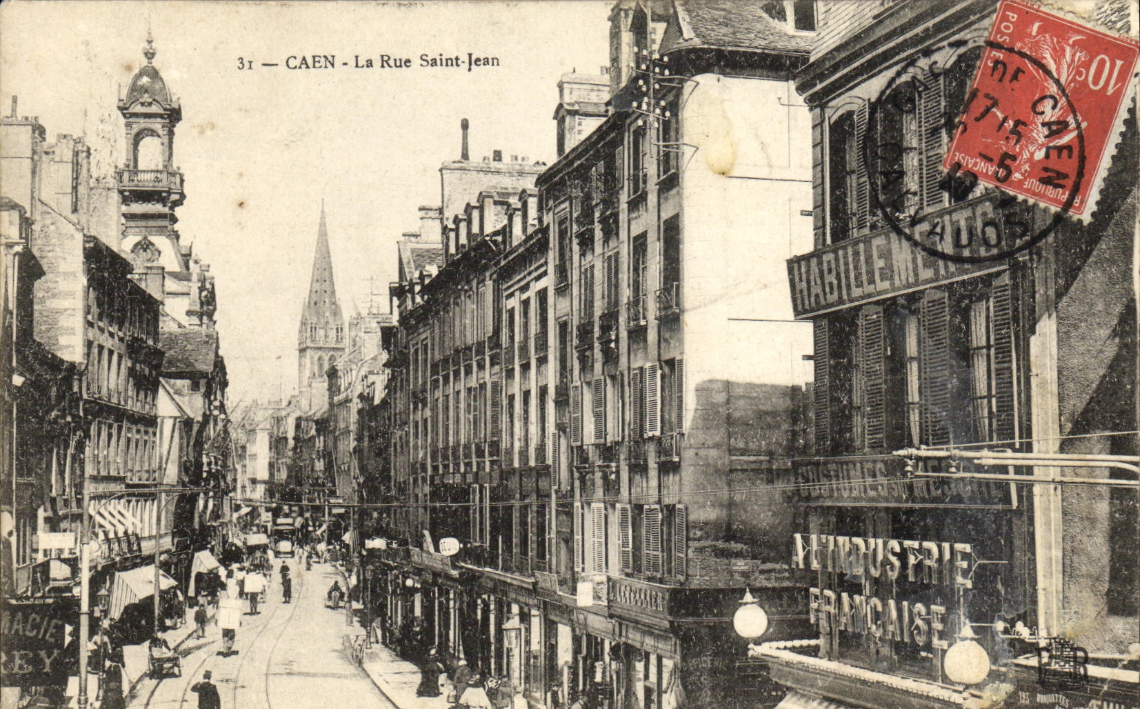 VINTAGE POSTCARD Caen the Street Knows Jean