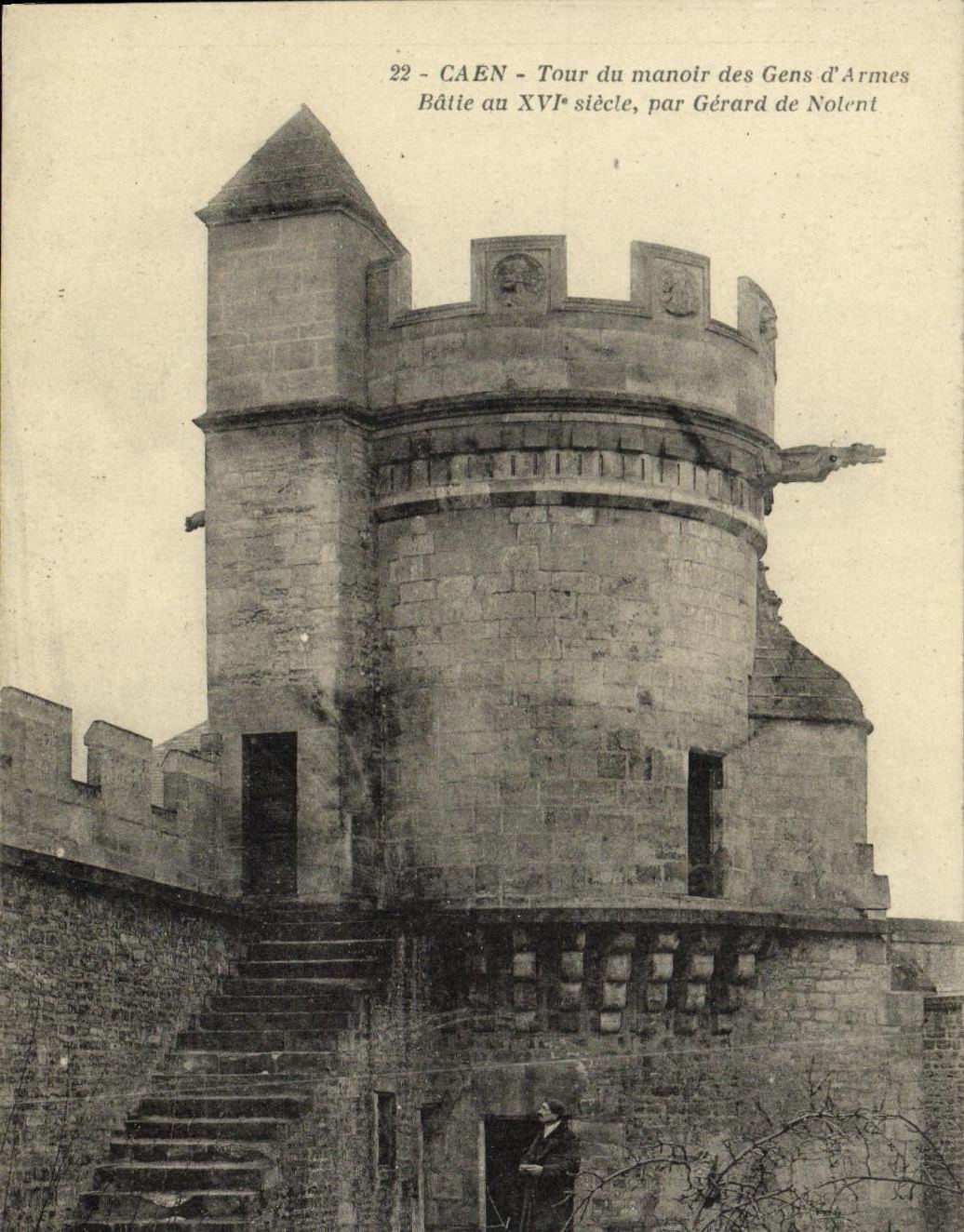 VINTAGE POSTCARD Caen the Tower of the Manor of People D Weapons Gerald de Nolent