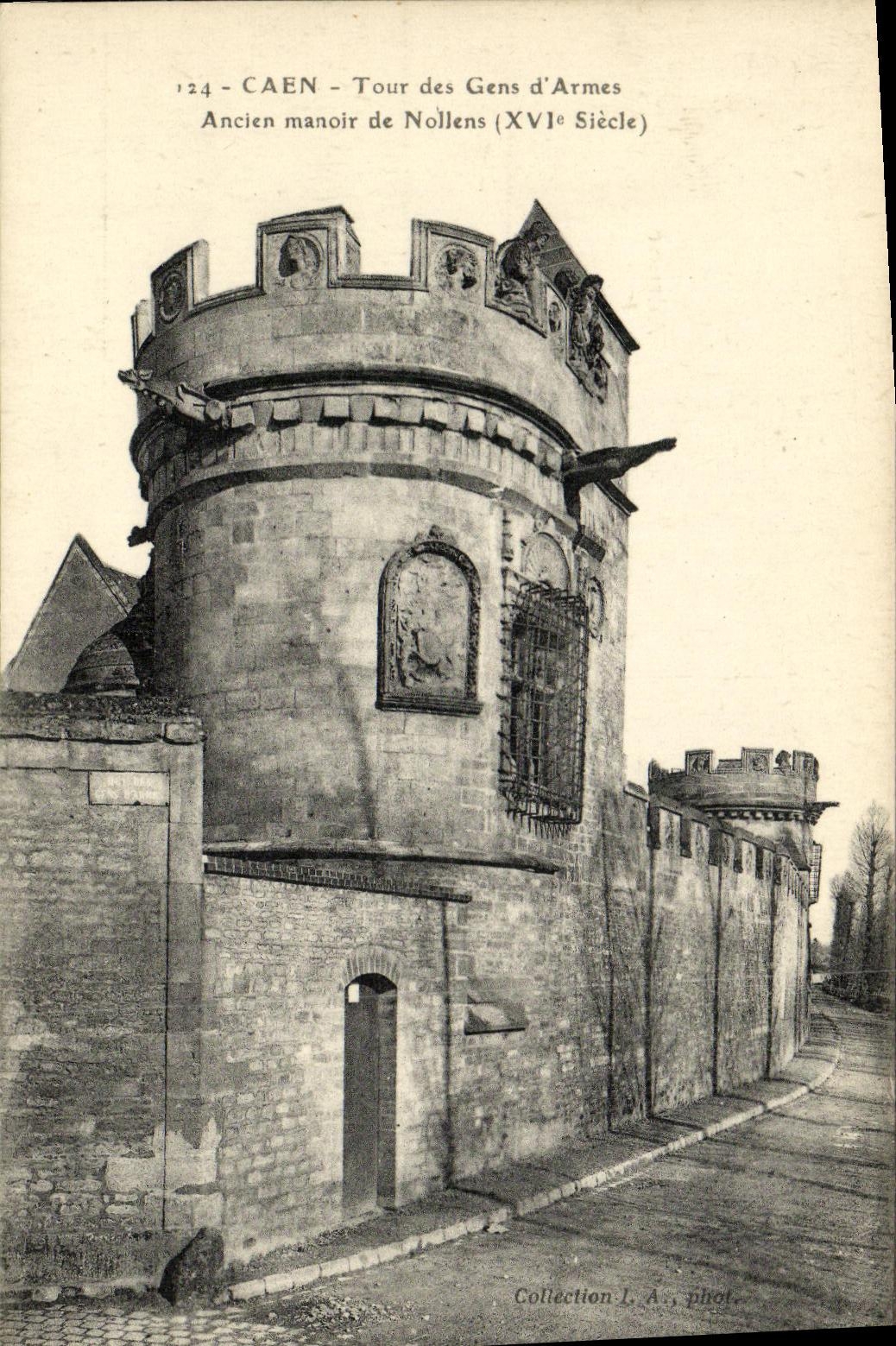 VINTAGE POSTCARD Caen the Tower of People D Weapons Old Manor of Nobleur