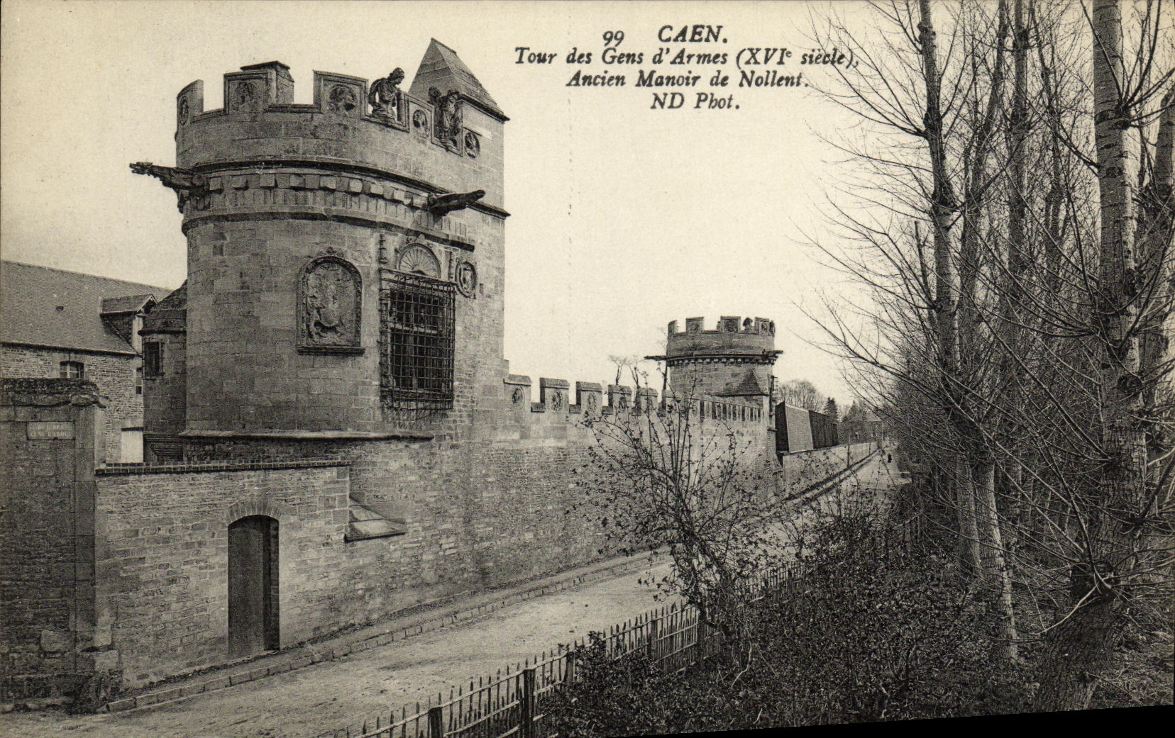 VINTAGE POSTCARD Caen the Tower of People D Weapons Old Manor of Nollent