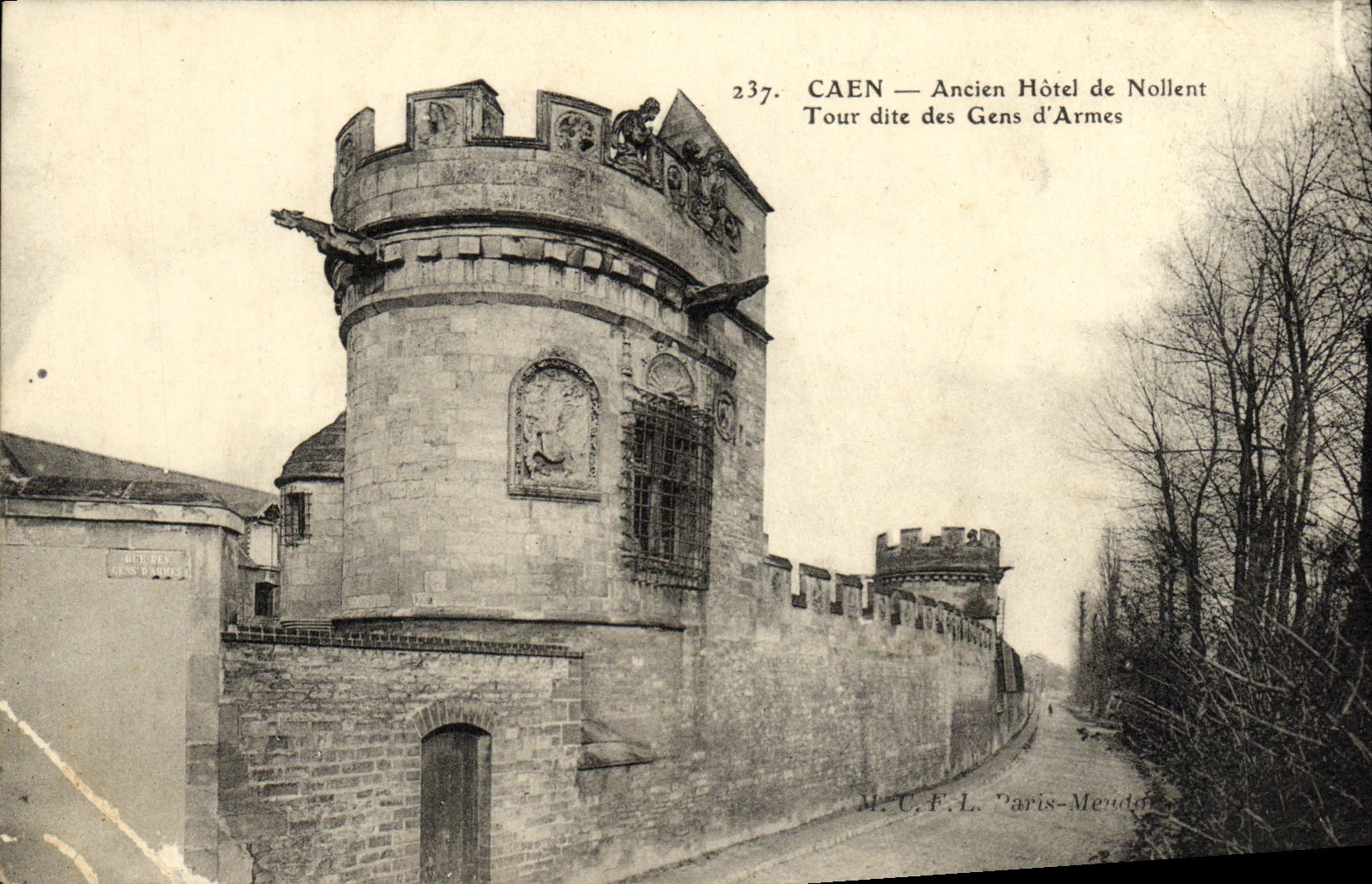 VINTAGE POSTCARD Caen Old Hotel De Nollent the Tower known as of People D Weapons