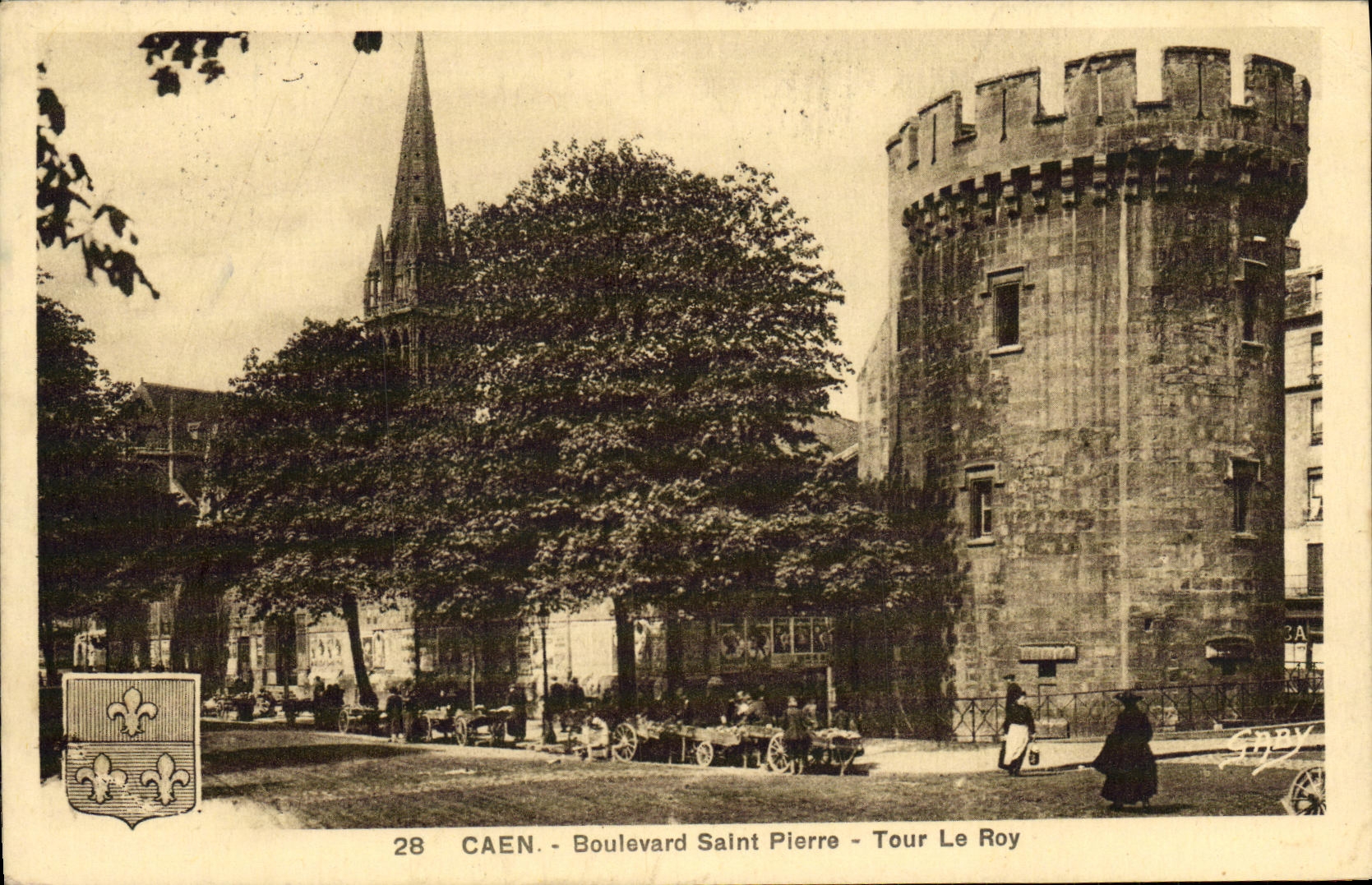 VINTAGE POSTCARD Caen Boulevard Saint Pierre Turn Roy