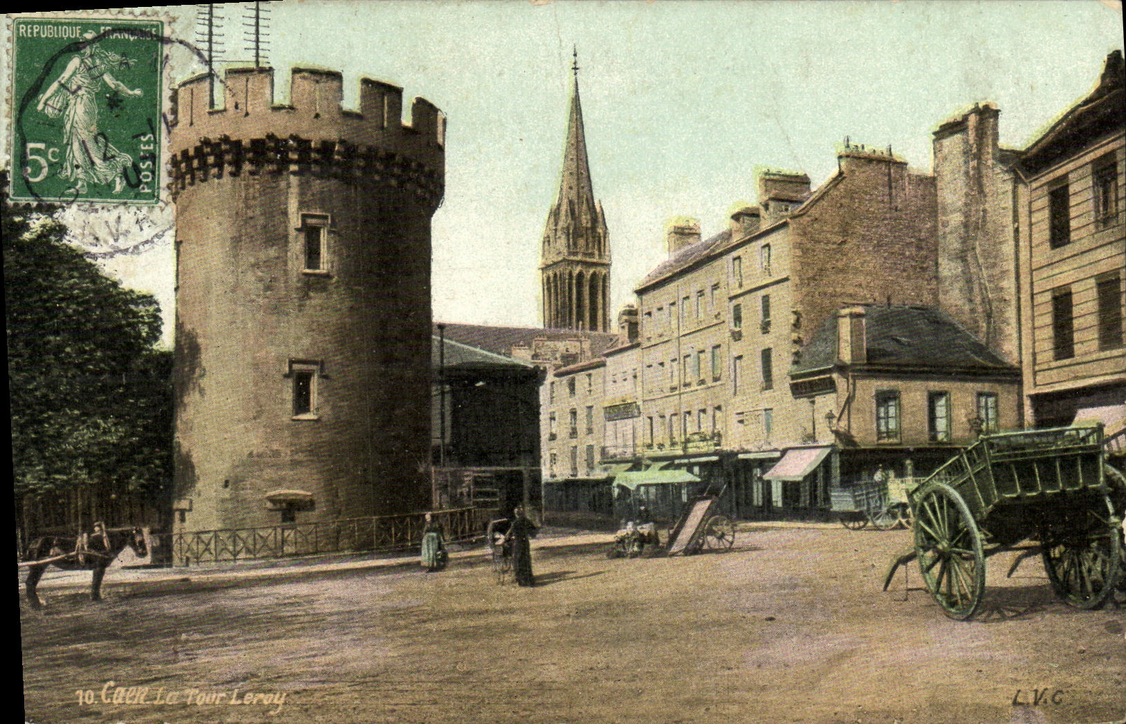 VINTAGE POSTCARD Caen the Leroy Turn