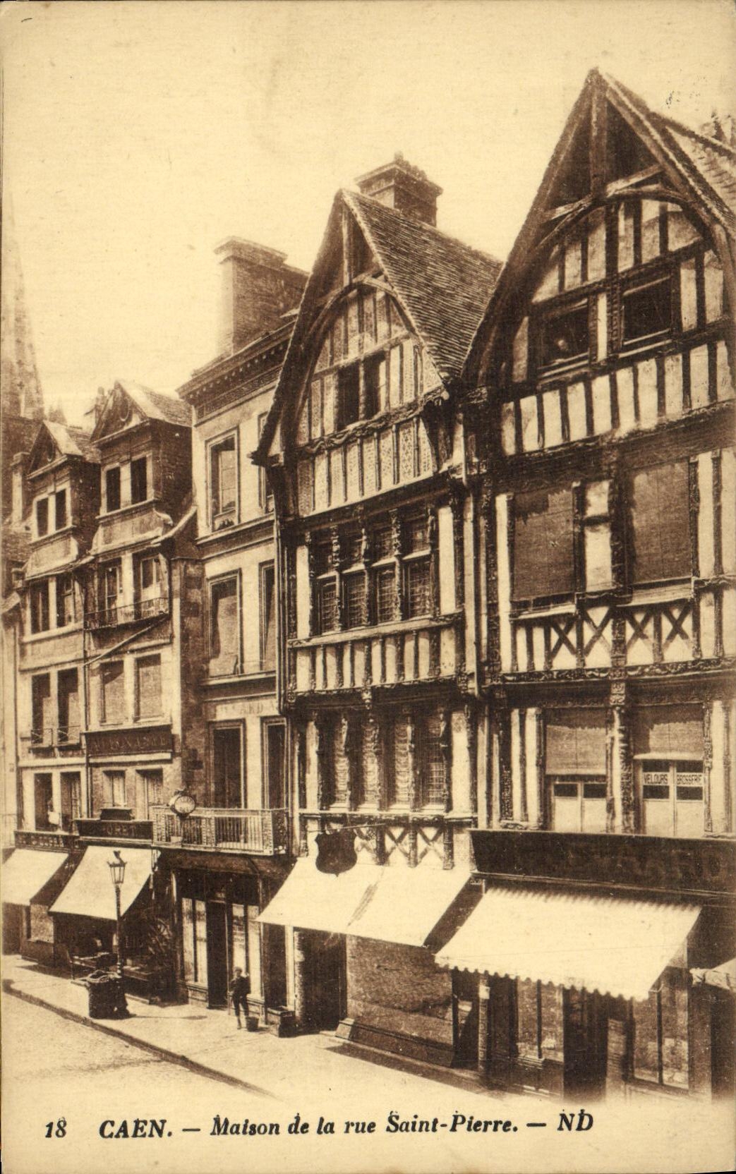 VINTAGE POSTCARD Caen Houses Of Al Street Saint Pierre