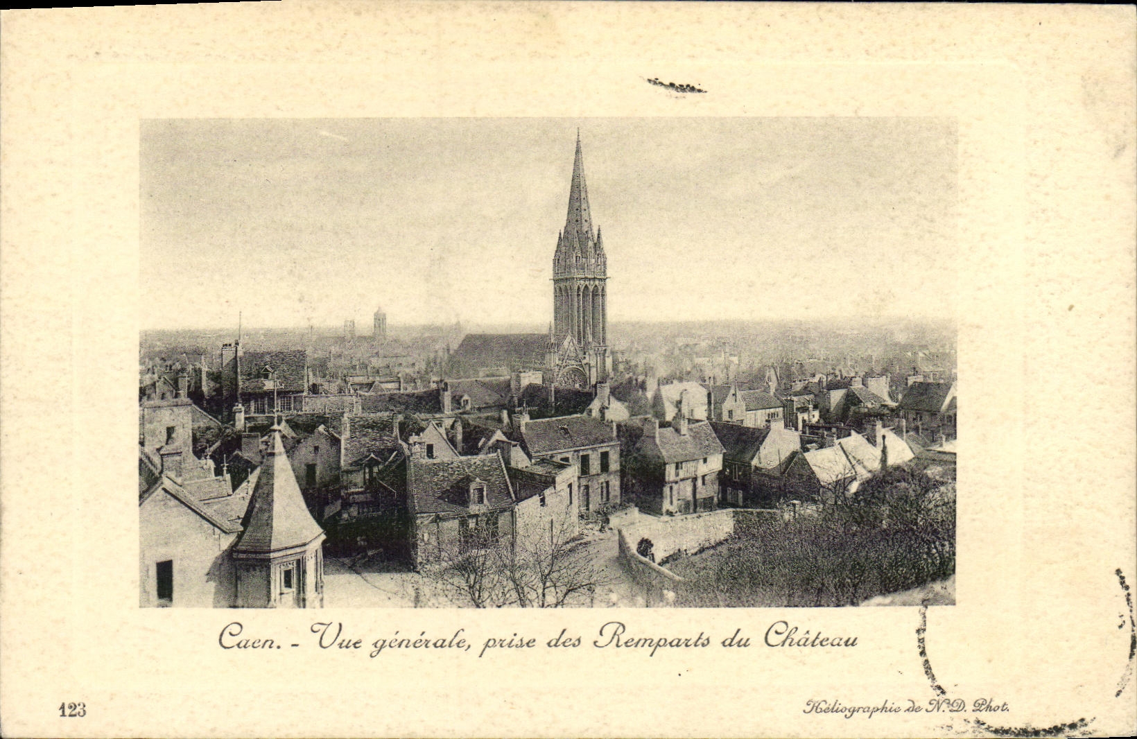 VINTAGE POSTCARD Caen View Taken of the Walls of the Castle